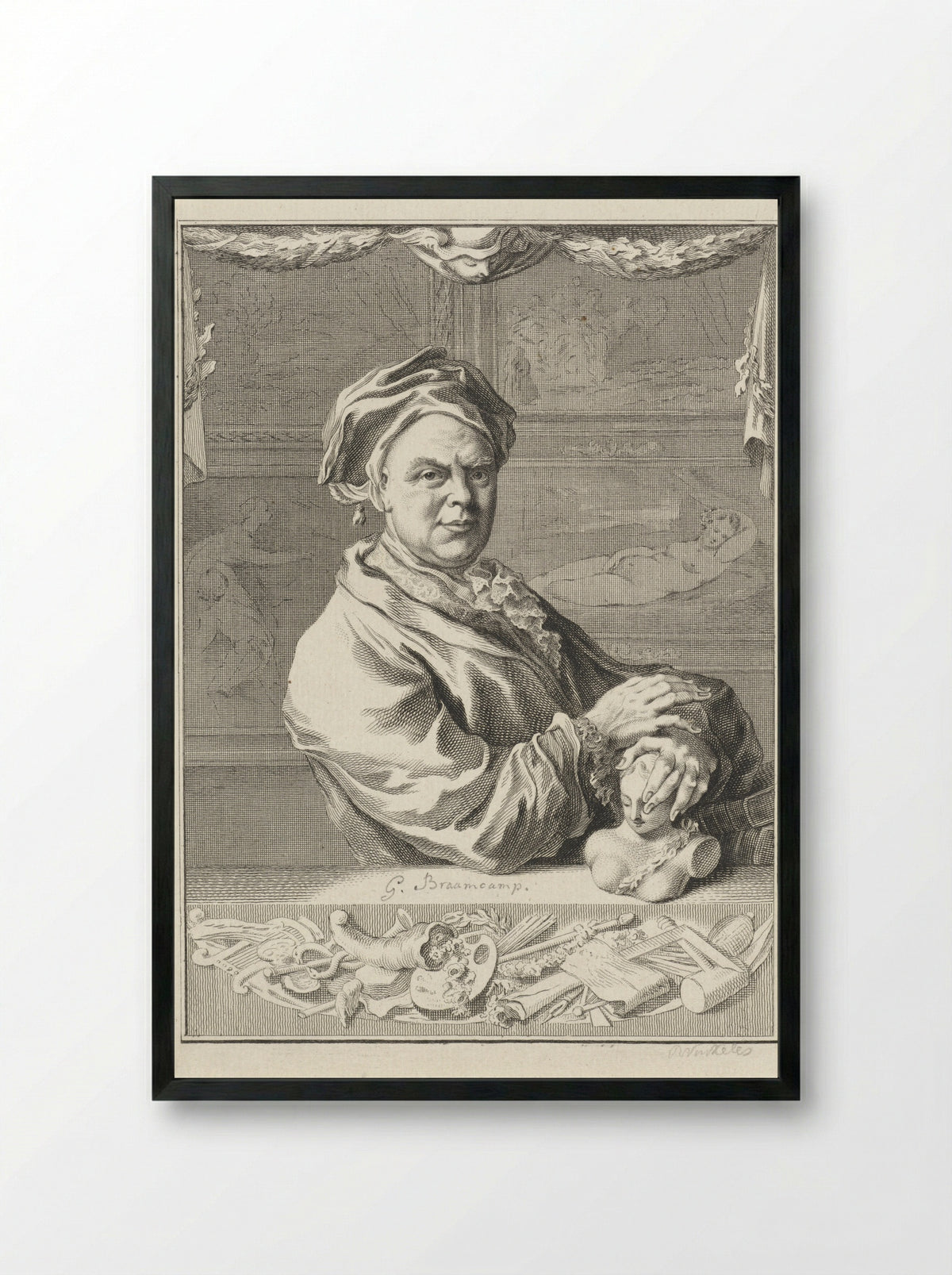 Portret van Gerrit Braamcamp - Reinier Vinkeles (I) - Framed Print Black