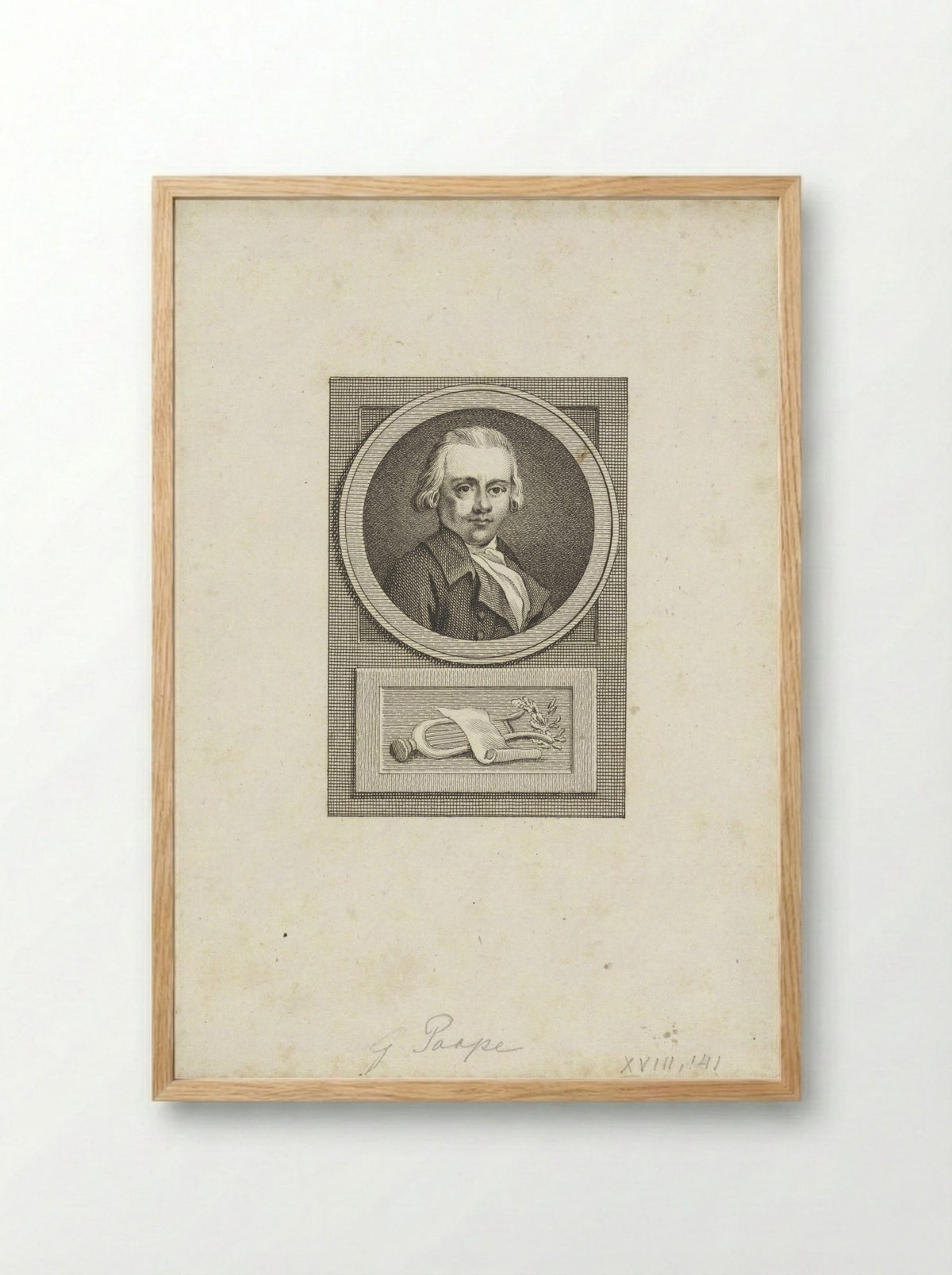Portret van Gerrit Paape - Reinier Vinkeles (I) - Framed Print Wood
