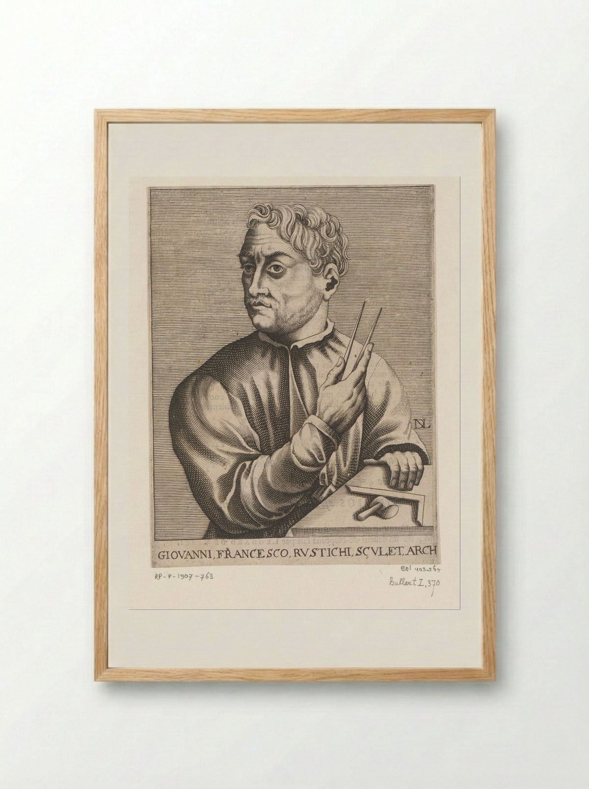 Portret van Gianfrancesco Rustici - François Foppens - Framed Print Wood