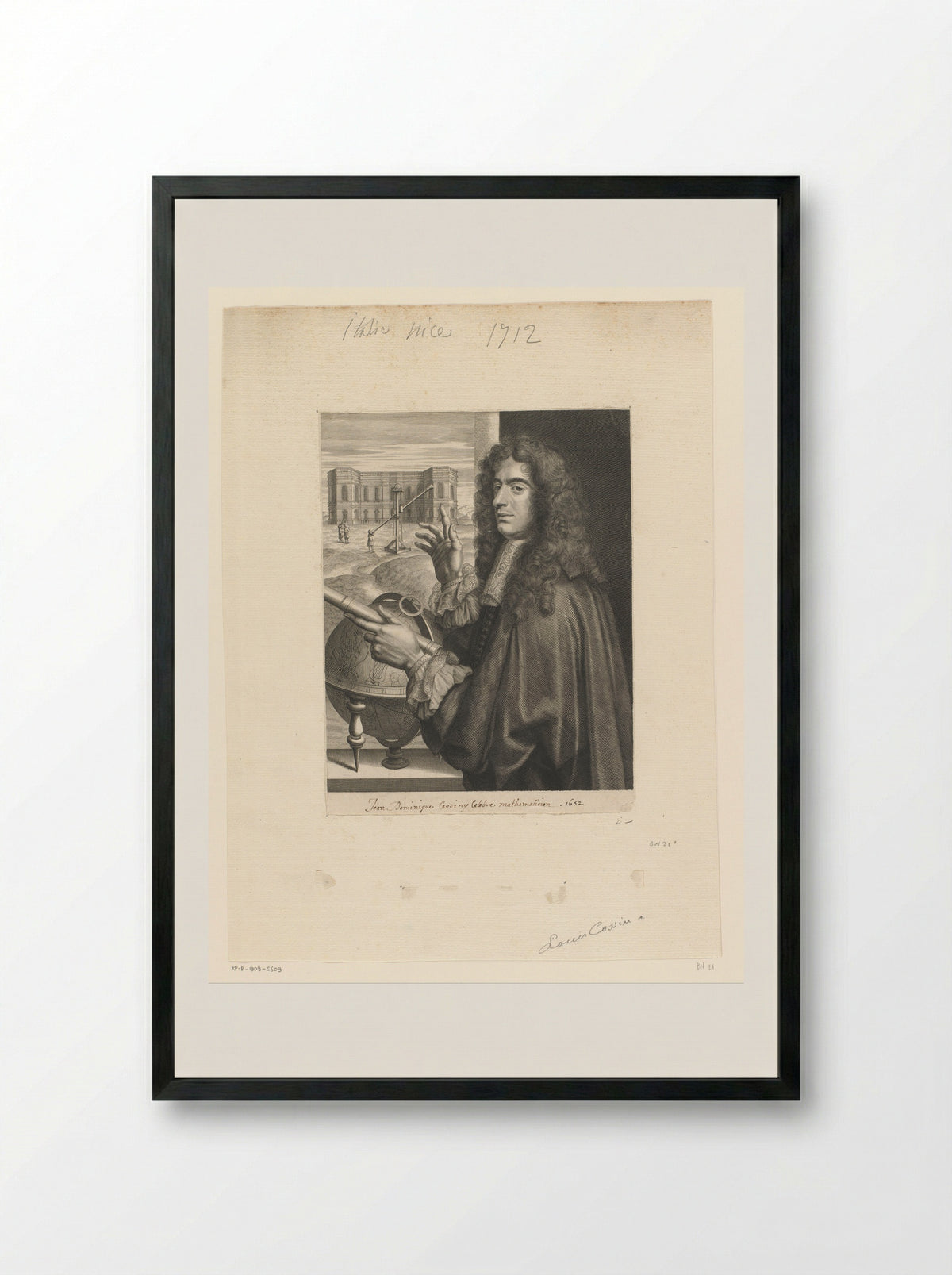 Portret van Giovanni Domenico Cassini - Louis Cossin - Framed Print Black