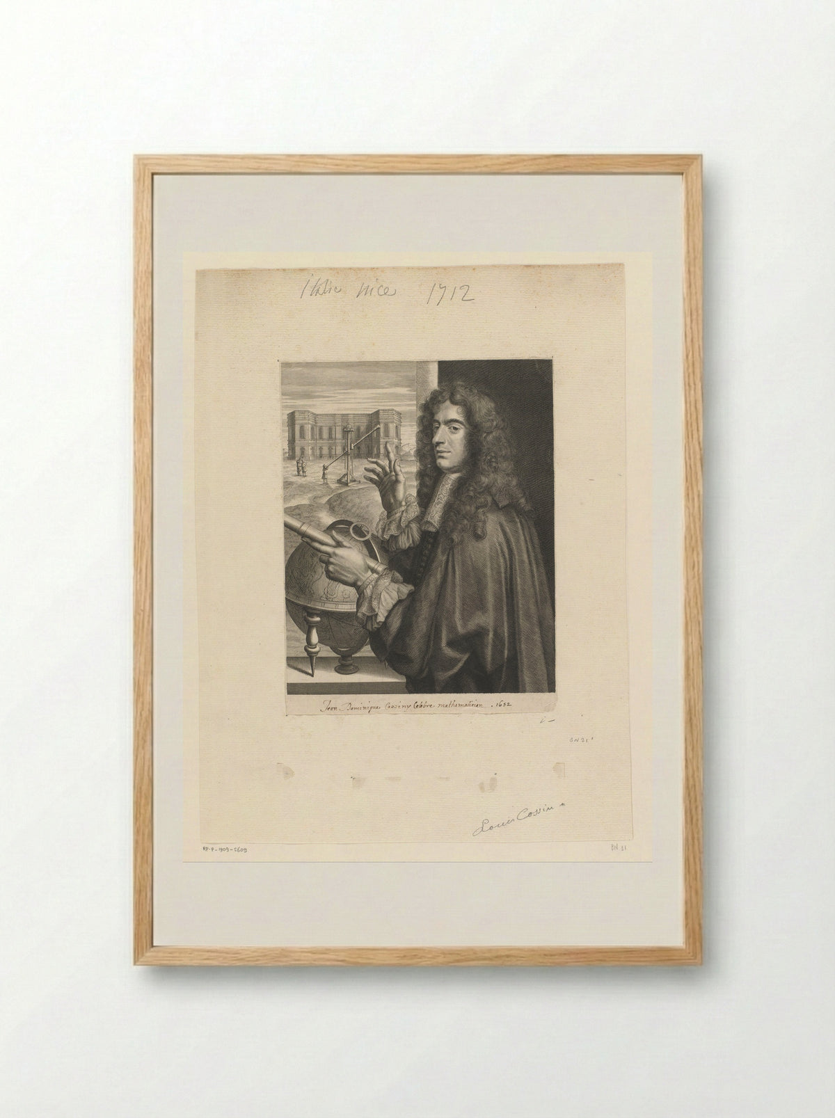 Portret van Giovanni Domenico Cassini - Louis Cossin - Framed Print Wood