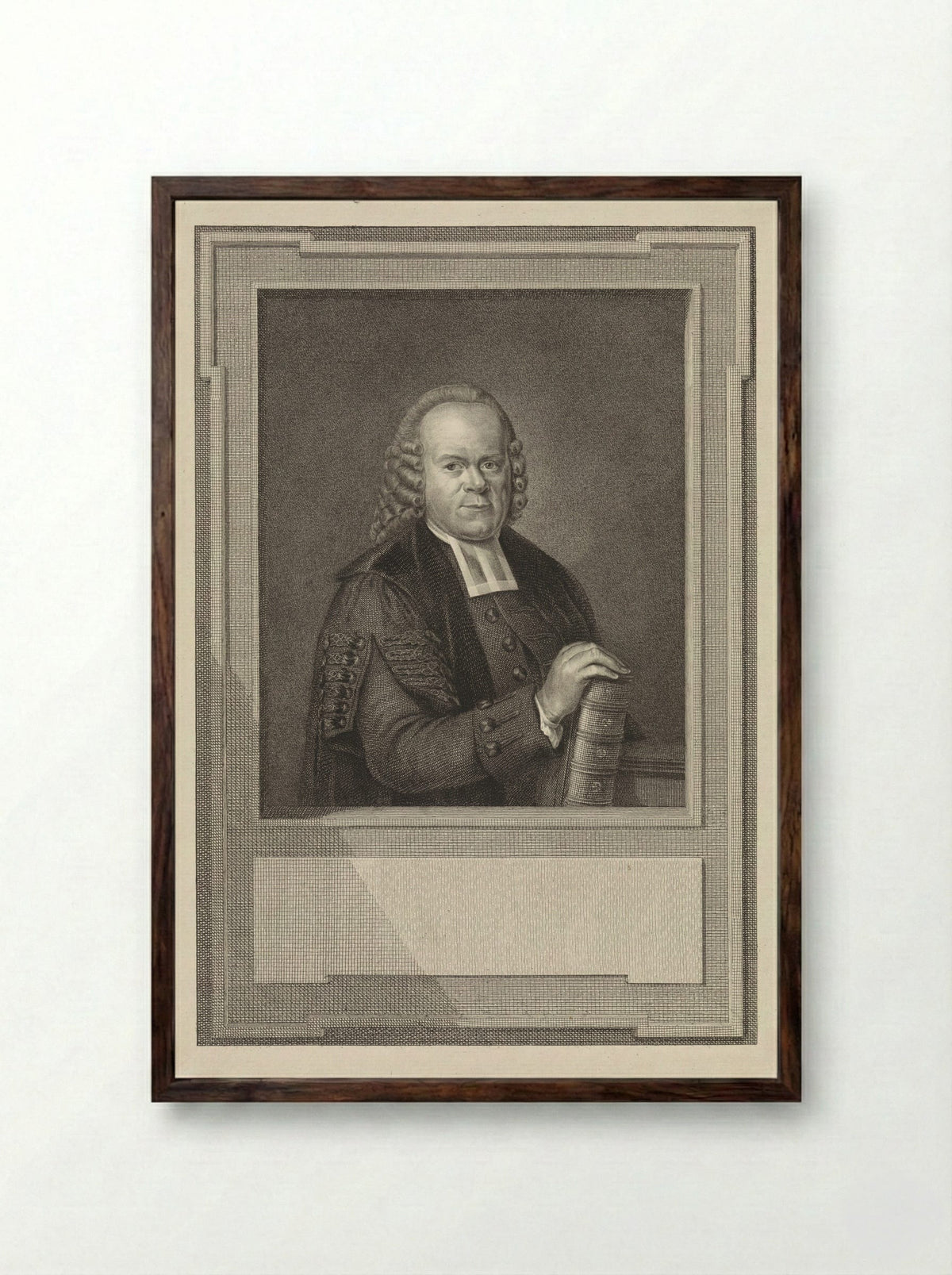 Portret van Gisberus Bonnet - Reinier Vinkeles (I) - Framed Print Dark Wood