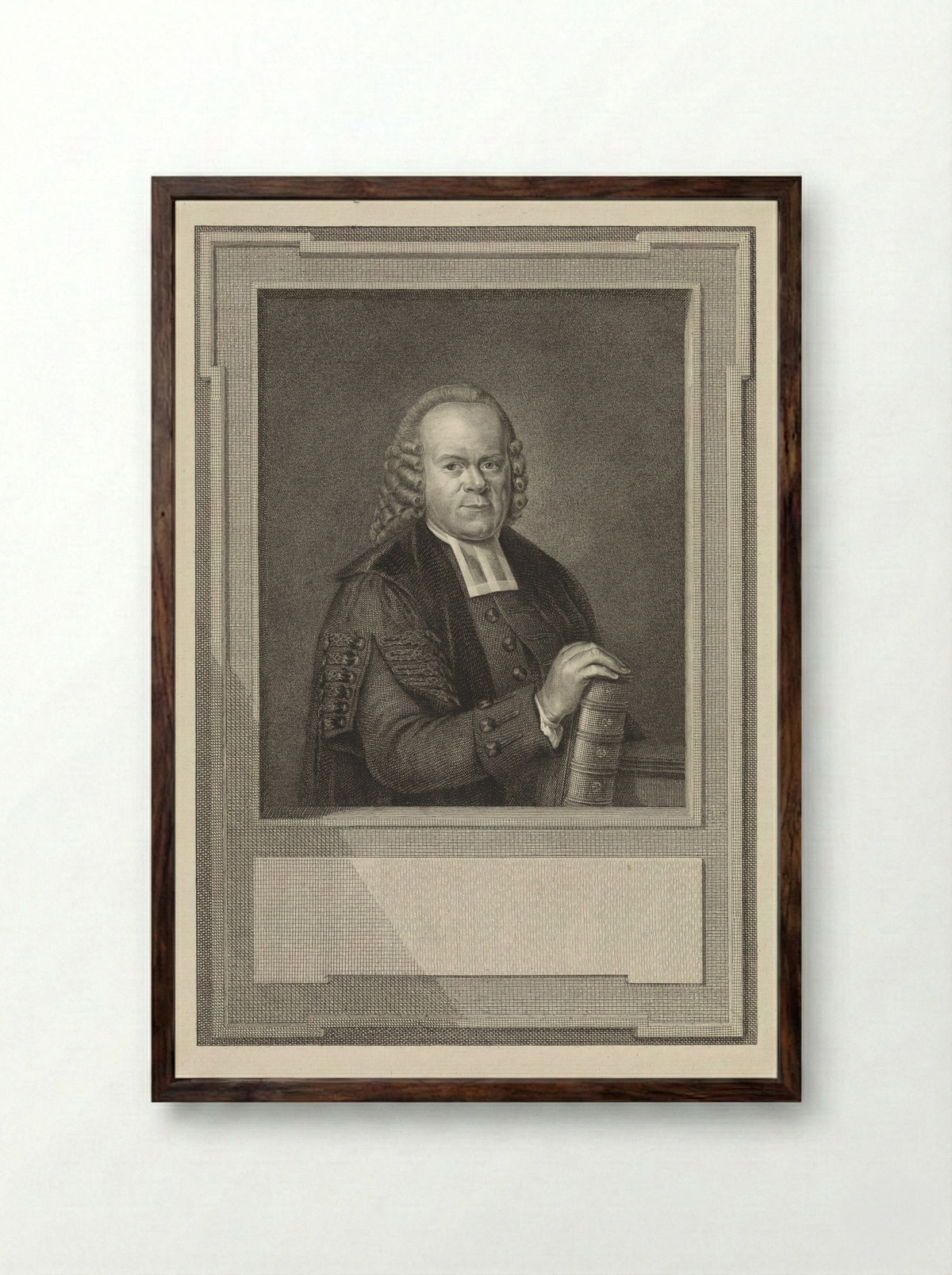Portret van Gisberus Bonnet - Reinier Vinkeles (I) - Framed Print Dark Wood