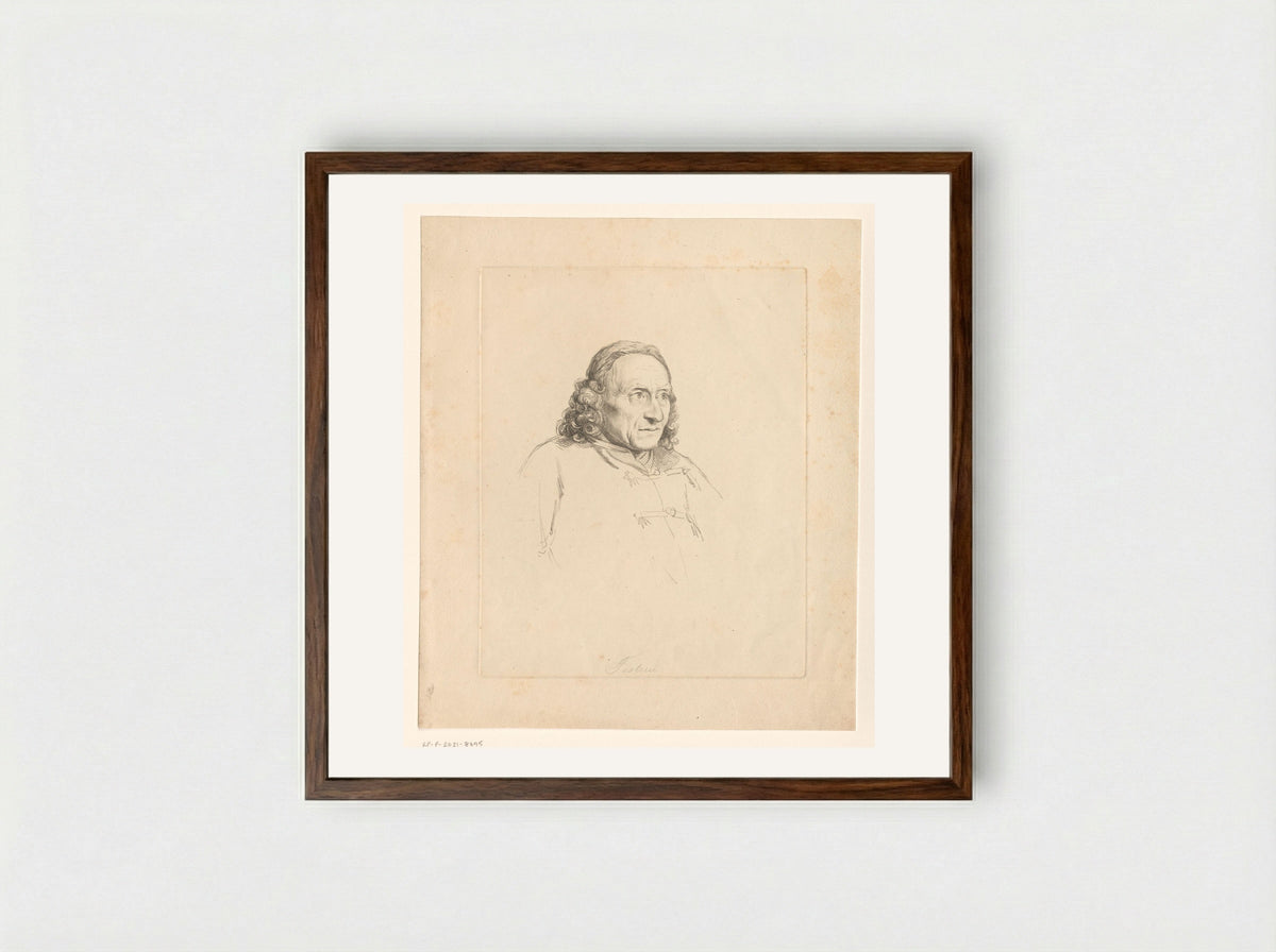 Portret van Giuseppe Tartini - William Daniell - Framed Print Dark Wood