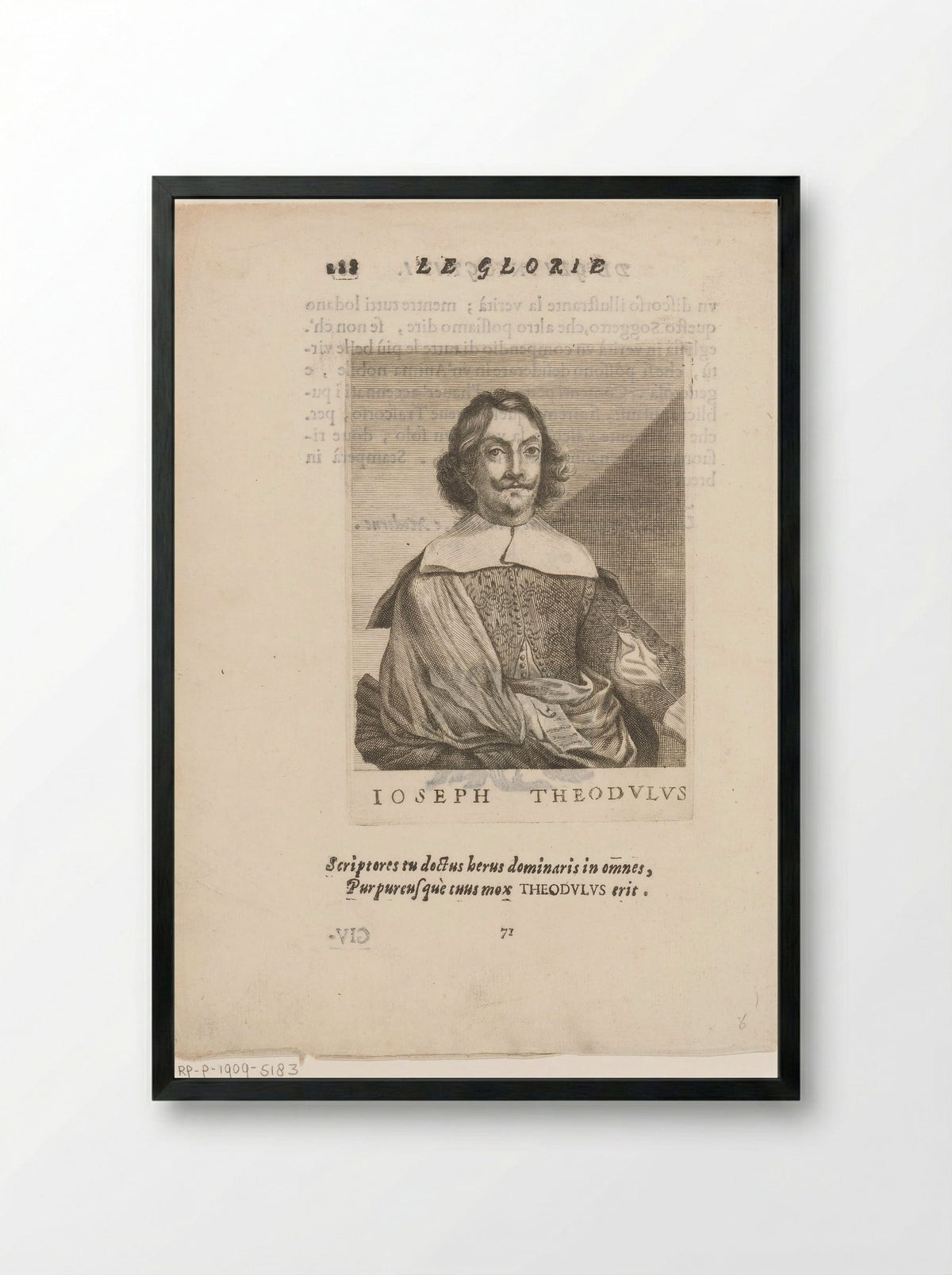 Portret van Giuseppe Teodoli - Francesco Valvasense - Framed Print Black