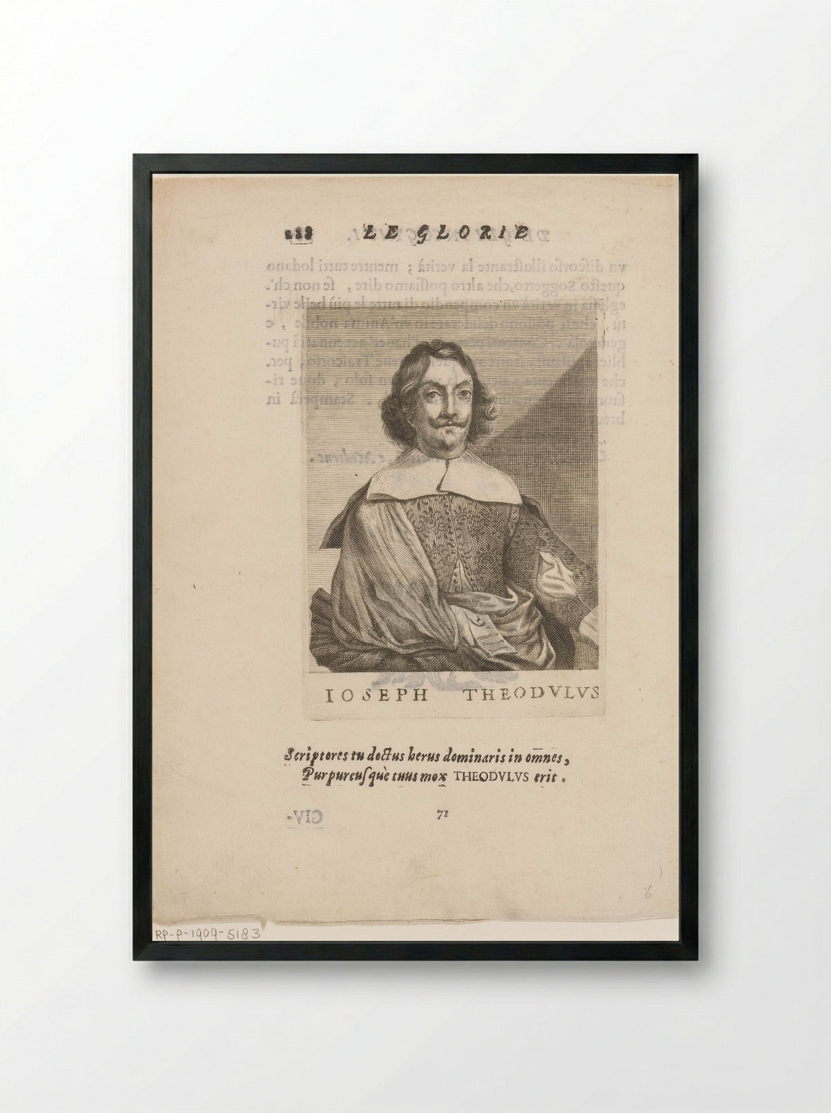 Portret van Giuseppe Teodoli - Francesco Valvasense - Framed Print Black