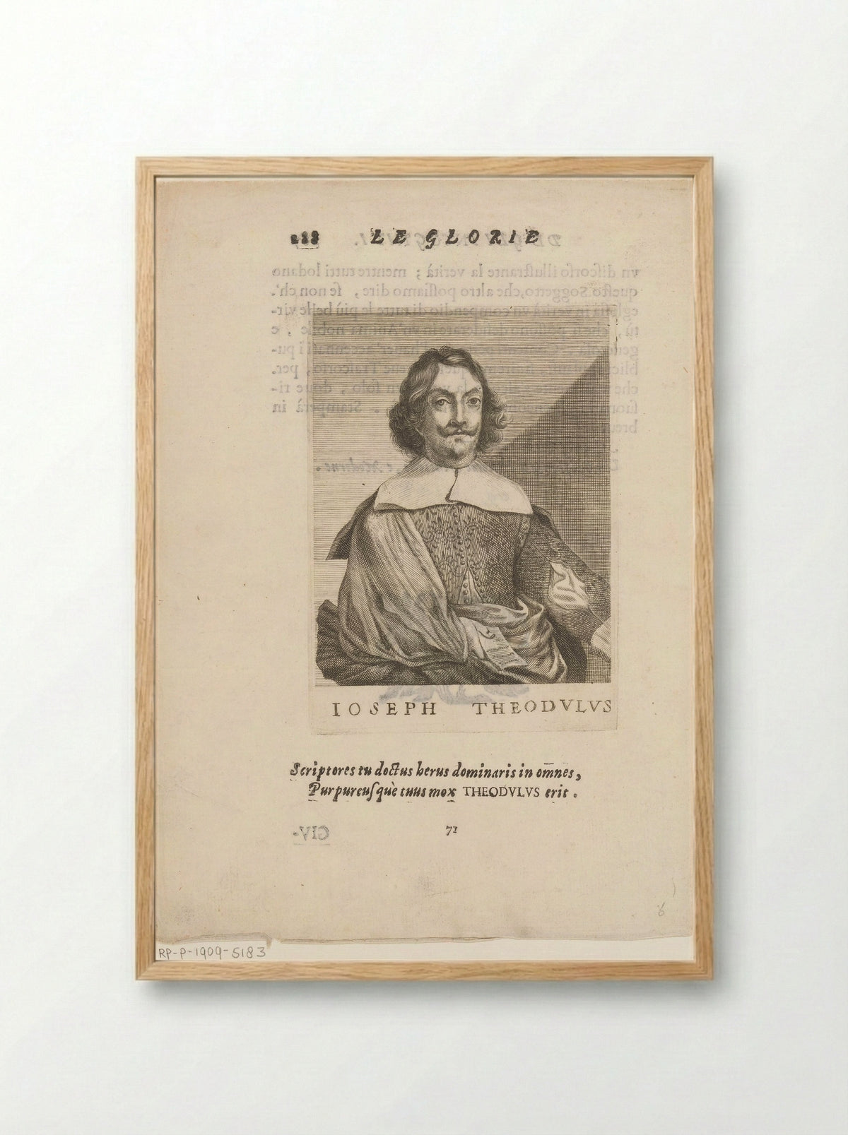 Portret van Giuseppe Teodoli - Francesco Valvasense - Framed Print Wood