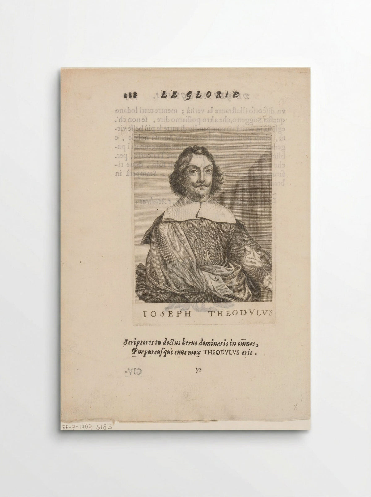 Portret van Giuseppe Teodoli - Francesco Valvasense - Poster