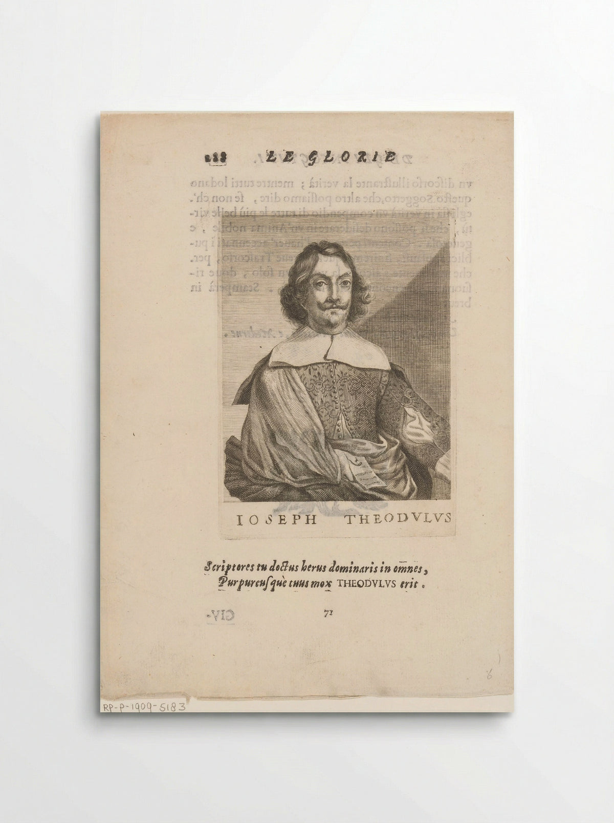 Portret van Giuseppe Teodoli - Francesco Valvasense - Poster
