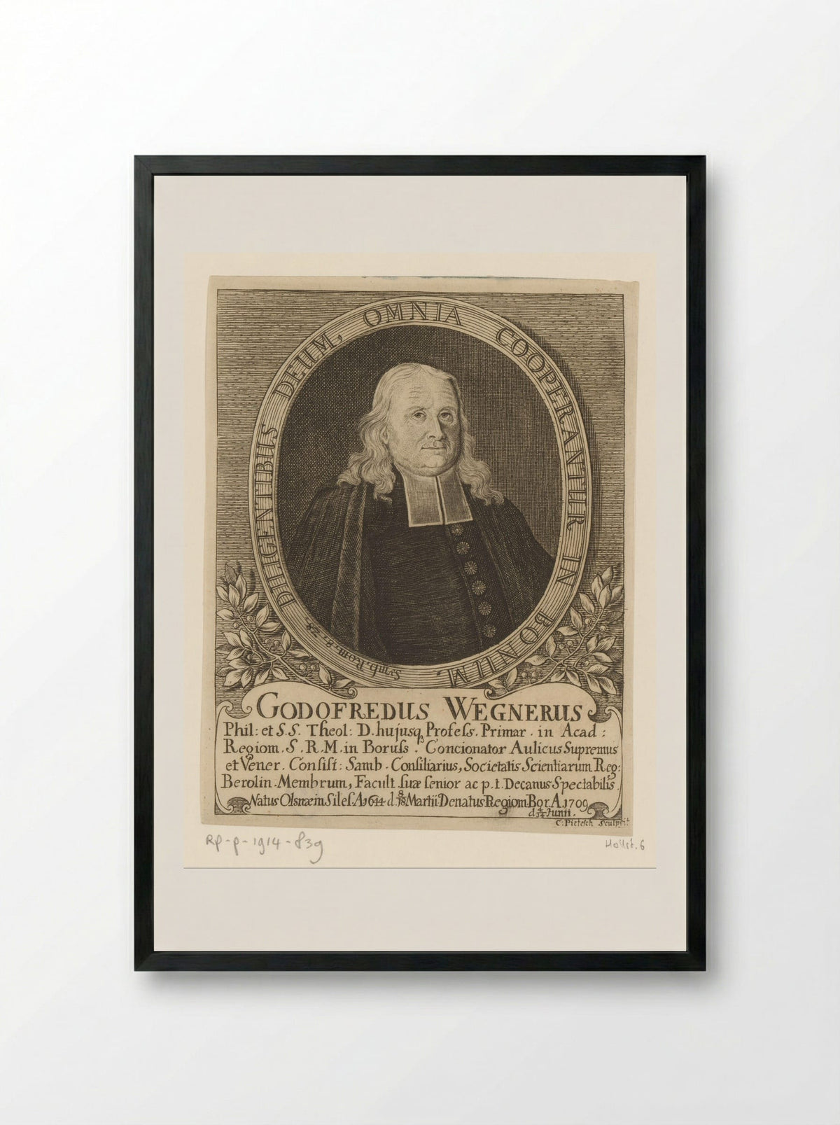 Portret van Gottfried Wegner - Christian Daniel Pietesch - Framed Print Black