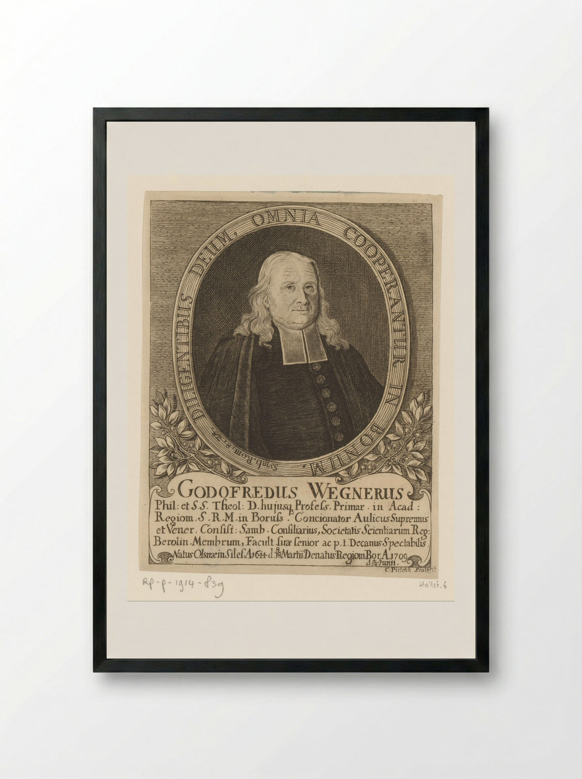 Portret van Gottfried Wegner - Christian Daniel Pietesch - Framed Print Black