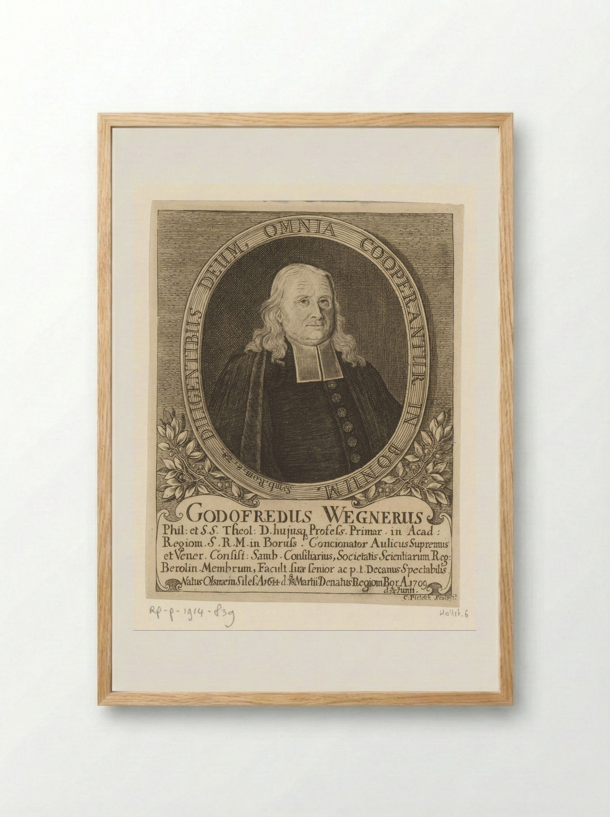 Portret van Gottfried Wegner - Christian Daniel Pietesch - Framed Print Wood
