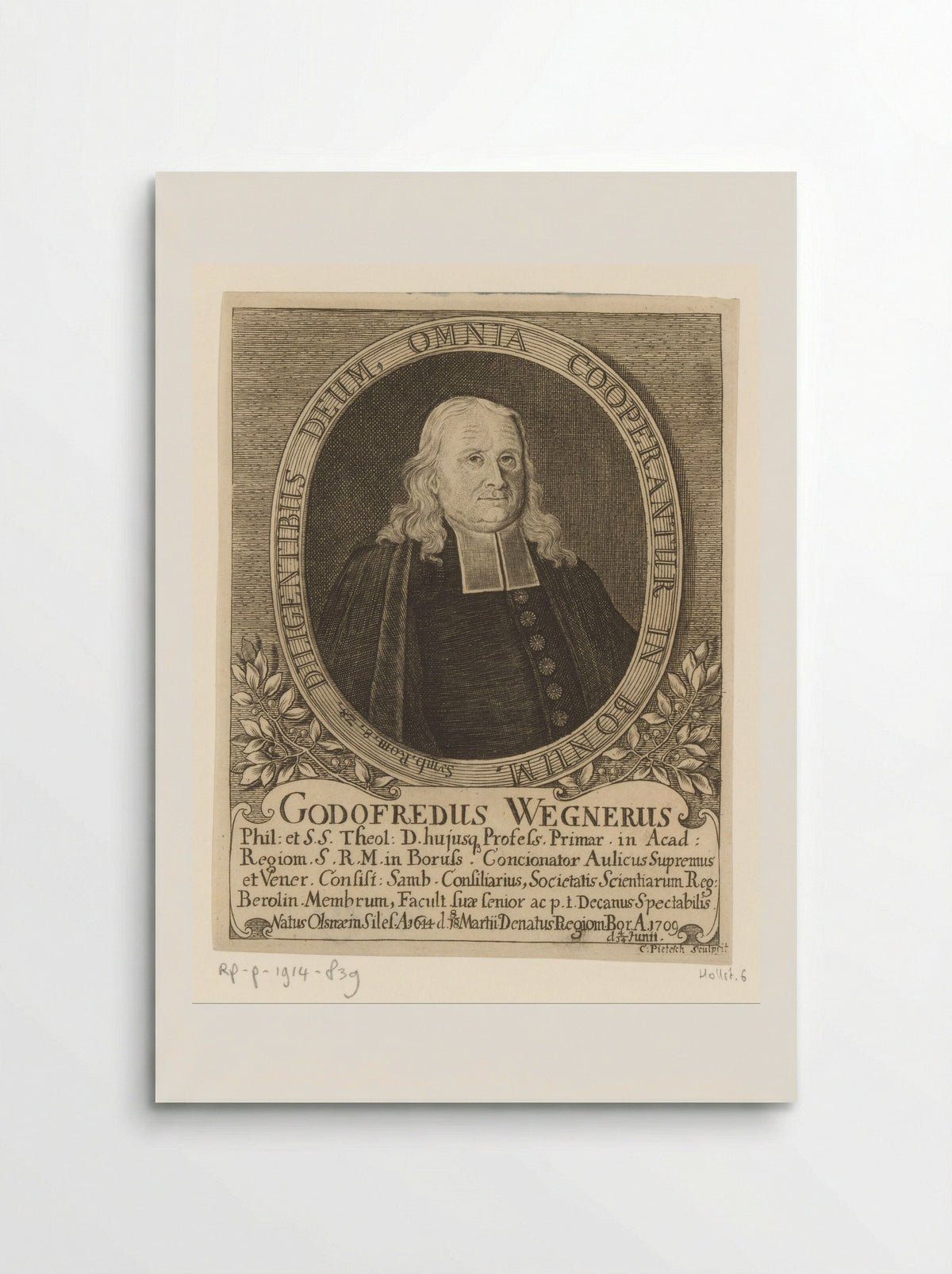 Portret van Gottfried Wegner - Christian Daniel Pietesch - Poster
