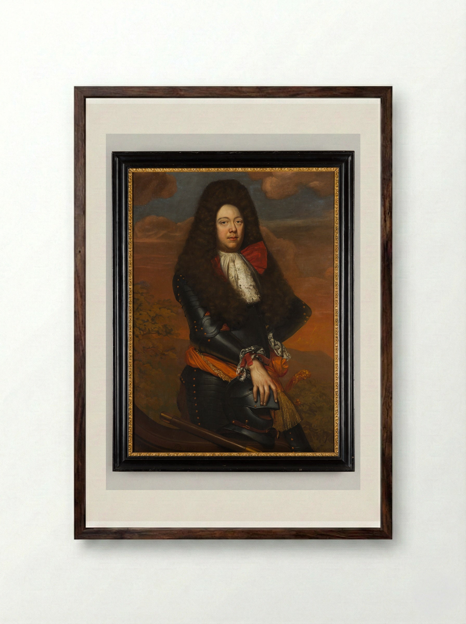 Portret van Goverd Bidloo - Abraham Bloteling - Framed Print Dark Wood
