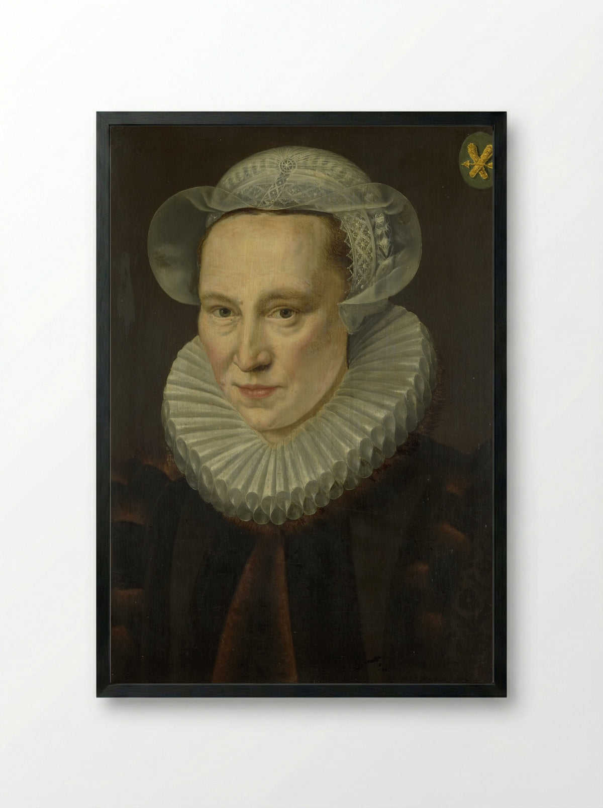 Portret van Grietje Pietersdr Codde - Adriaen Thomasz. Key - Framed Print Black