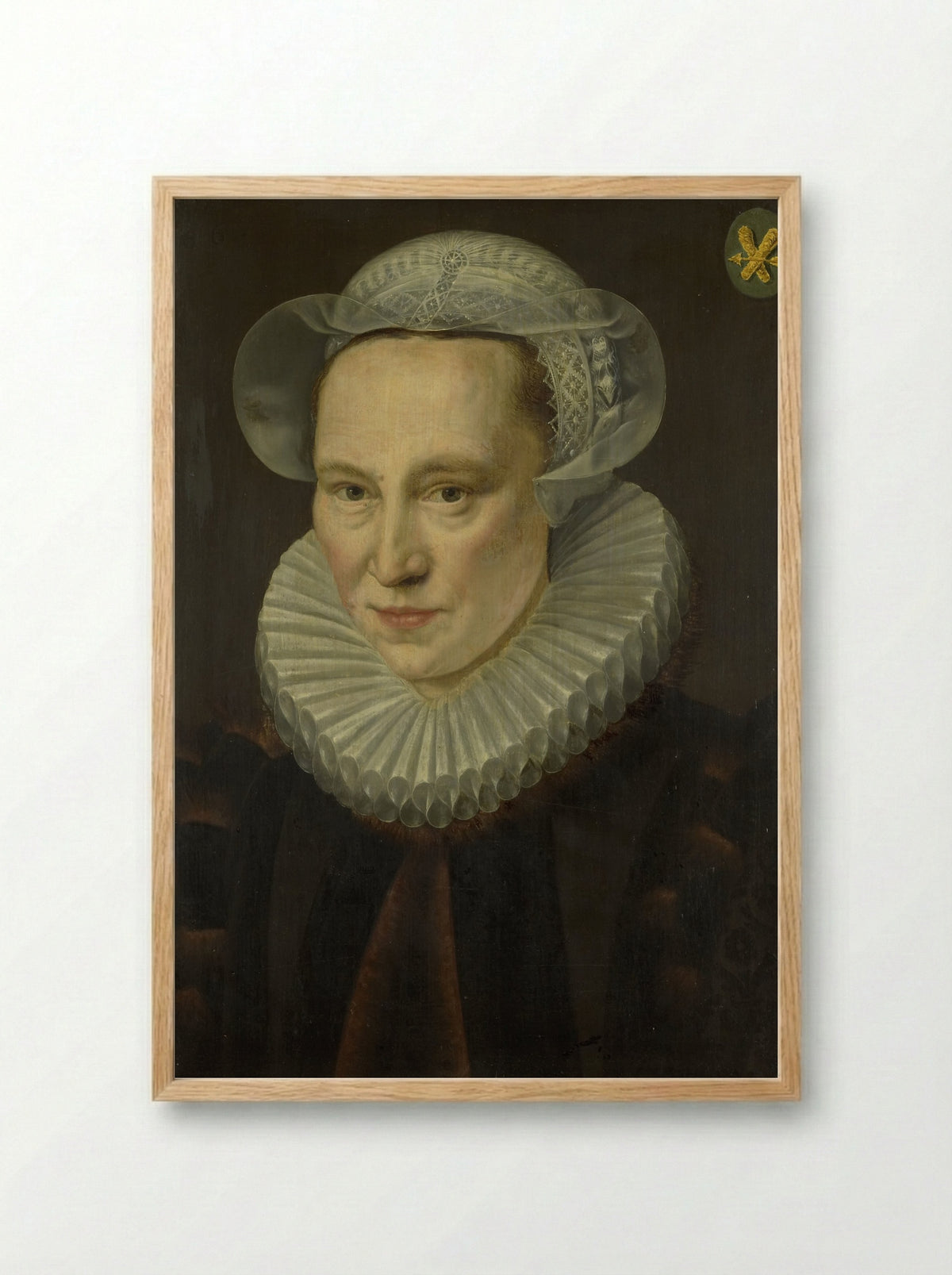 Portret van Grietje Pietersdr Codde - Adriaen Thomasz. Key - Framed Print Wood