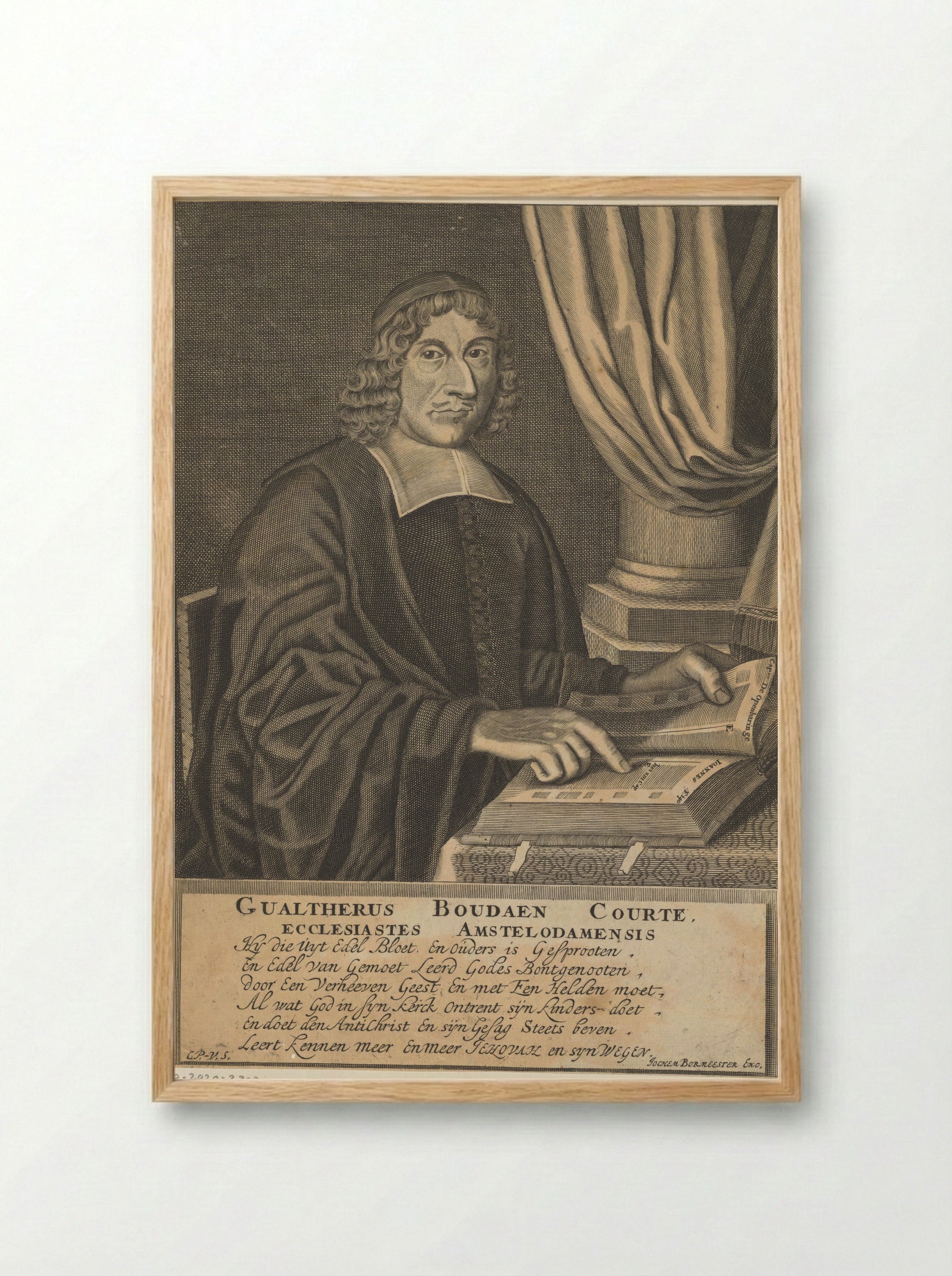 Portret van Gualtherus Boudaen Courten - Jan Veenhuysen - Framed Print Wood