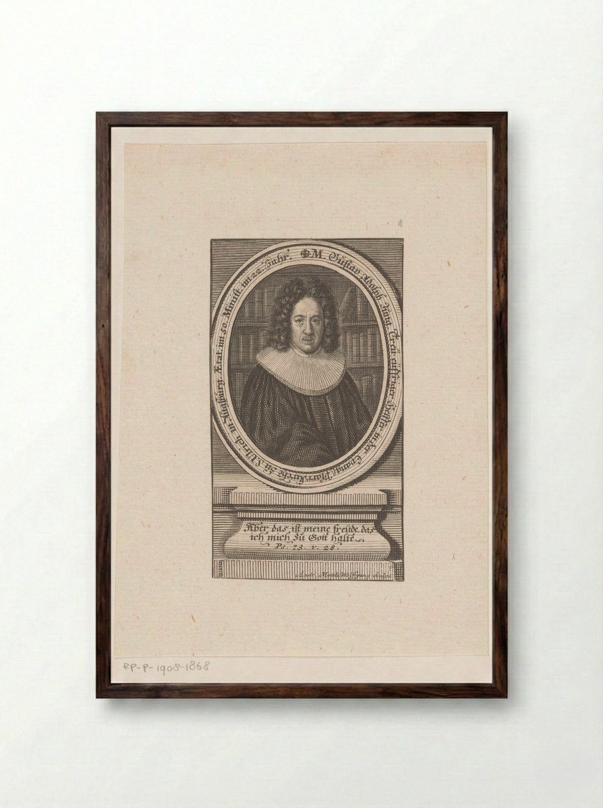 Portret van Gustav Adolph Jung - Andreas Matthäus Wolfgang - Framed Print Dark Wood