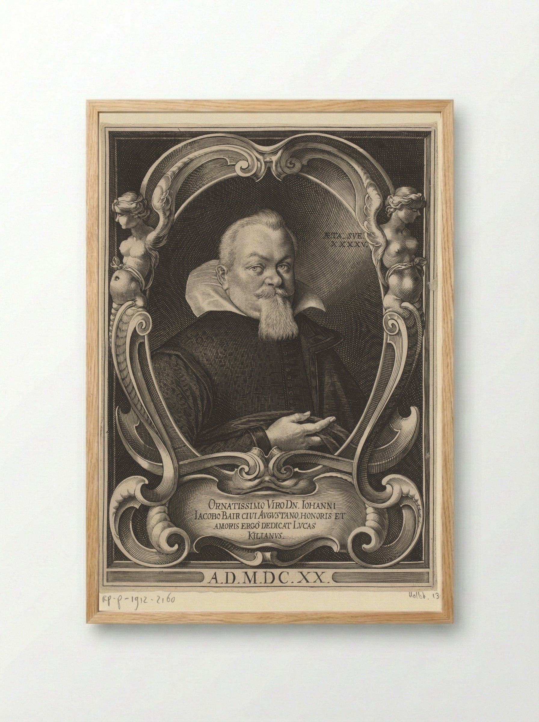Portret van Hans Jacob Bair op 45-jarige leeftijd - Lucas Kilian - Framed Print Wood