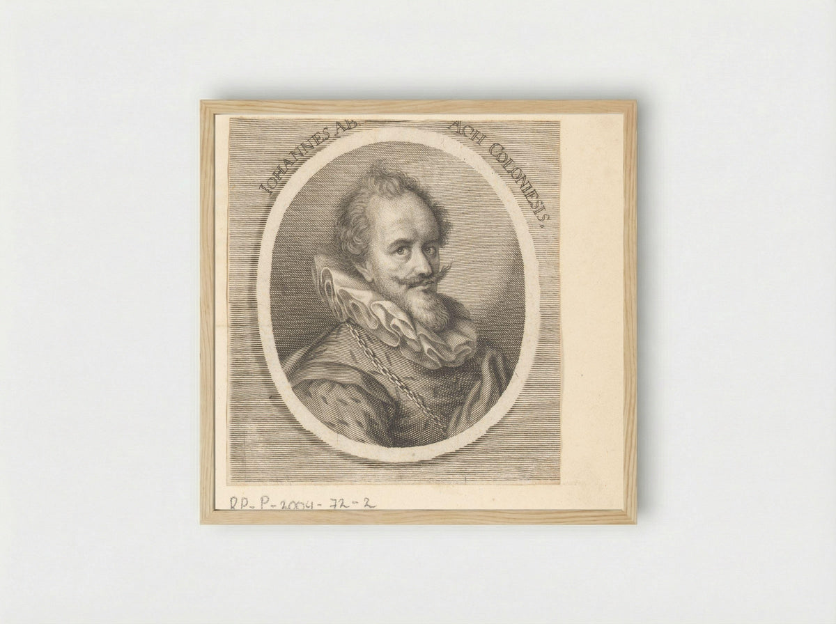 Portret van Hans van Aken - Johann Georg Waldreich - Framed Print Wood