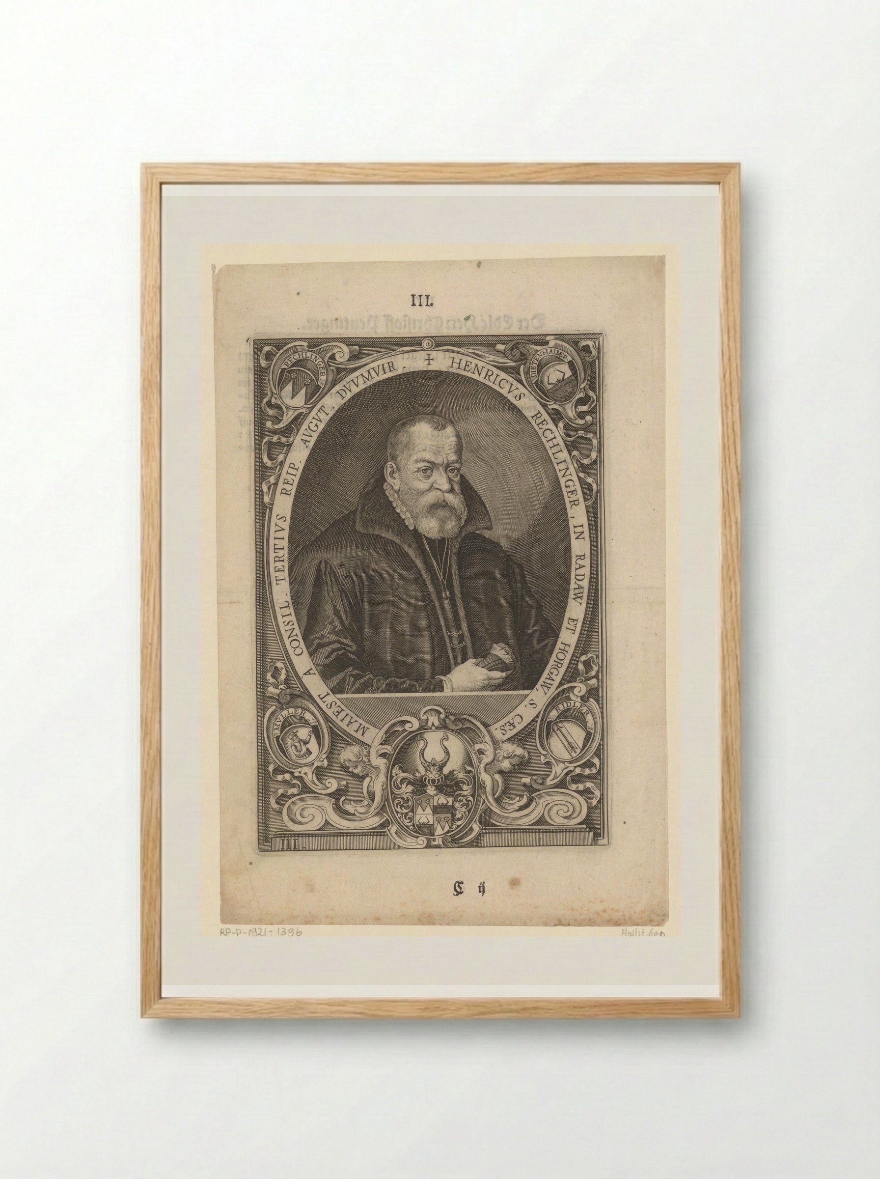 Portret van Heinrich Rehlinger - Lucas Kilian - Framed Print Wood