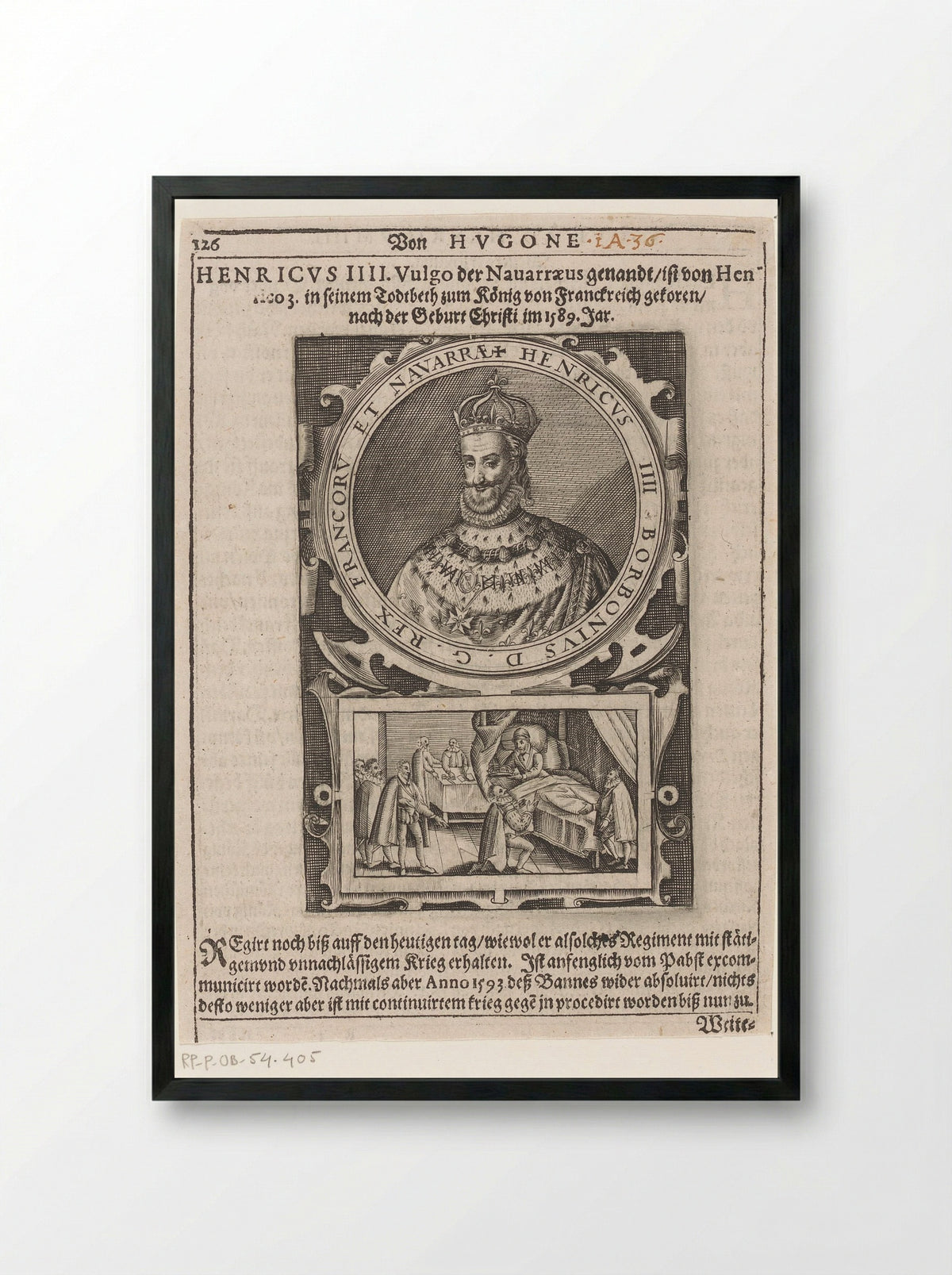 Portret van Hendrik IV, koning van Frankrijk en Navarra - Johann Bussemacher - Framed Print Black