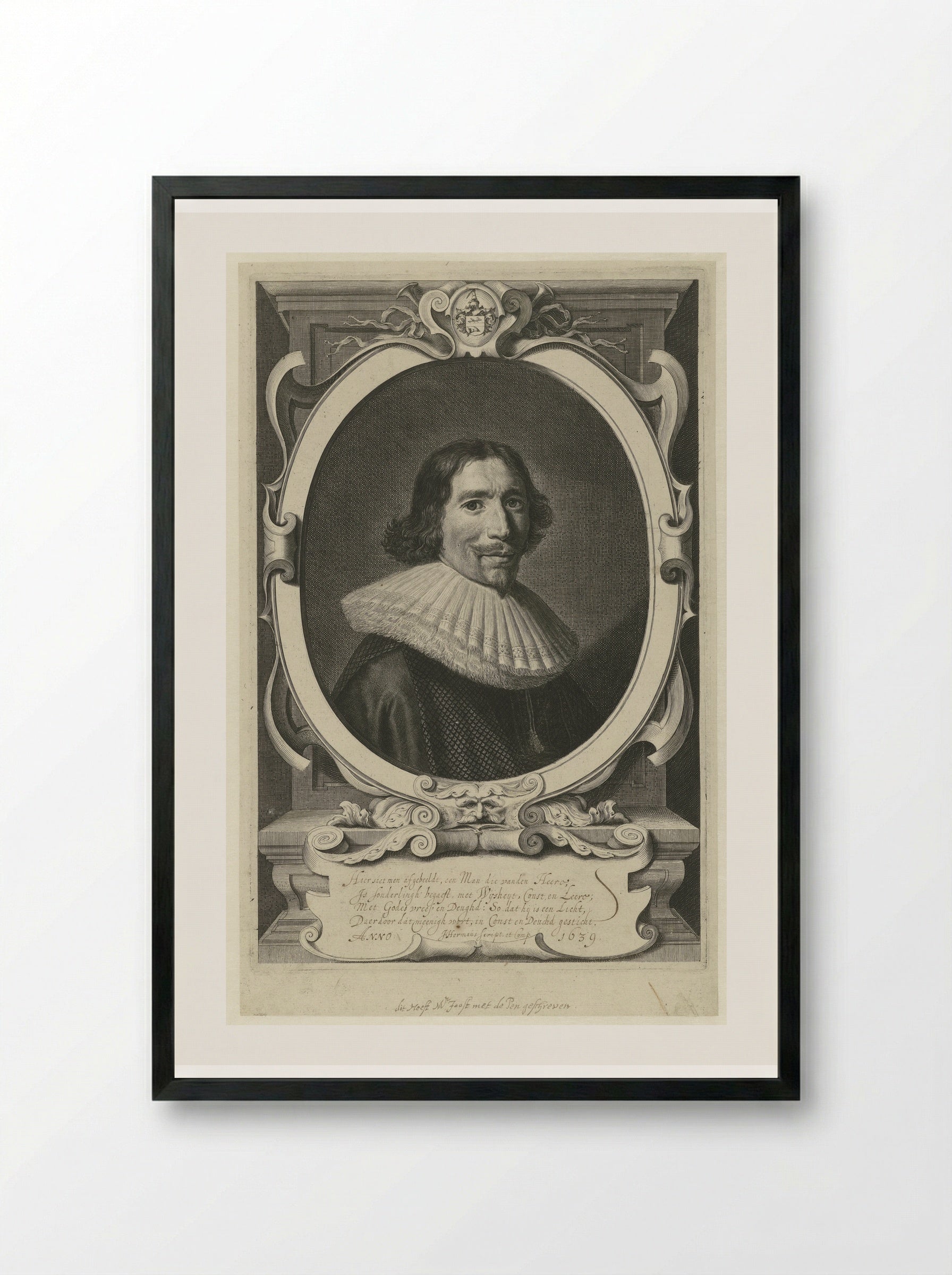 Portret van Hendrik Meurs - Theodor Matham - Framed Print Black