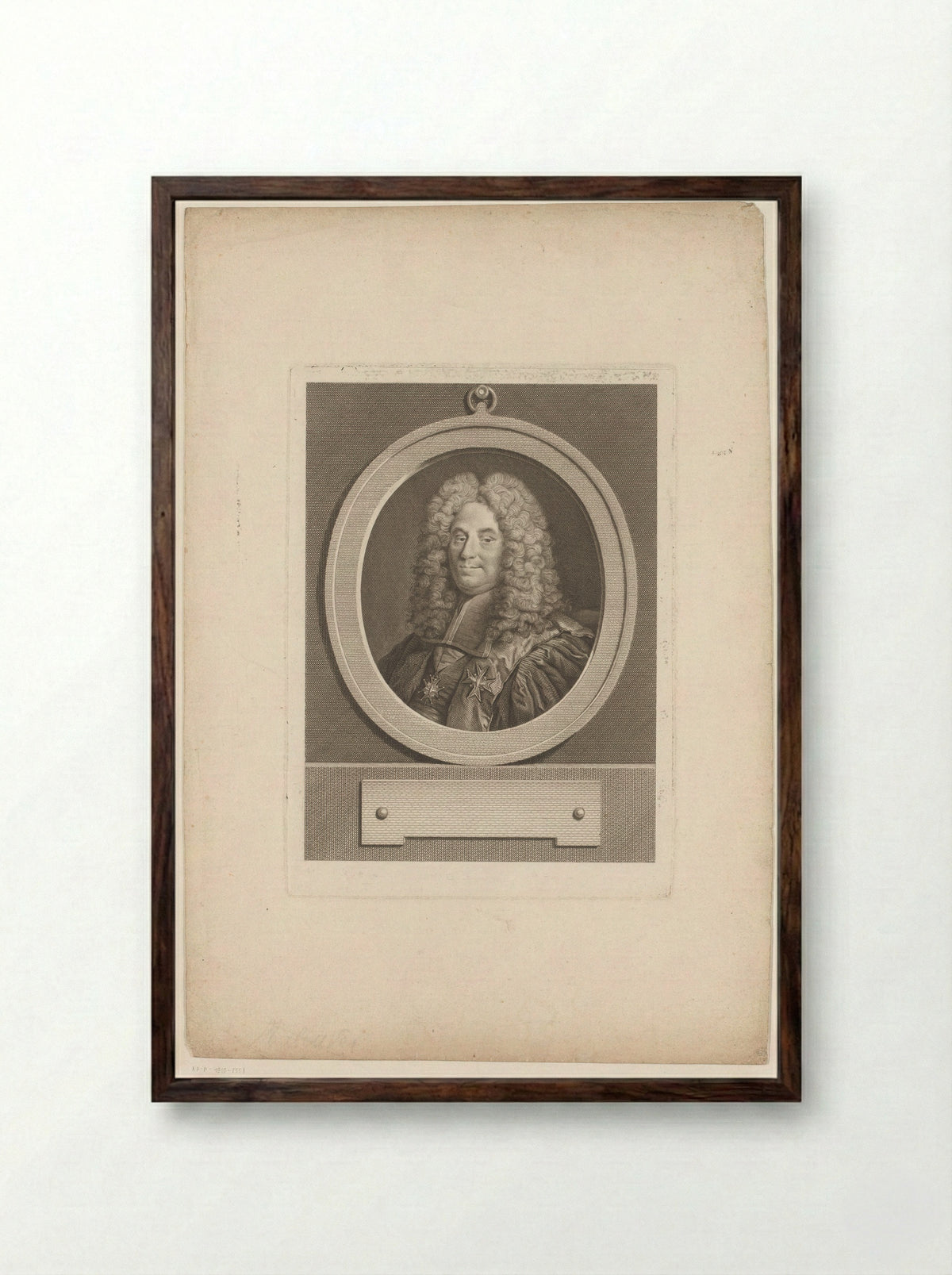 Portret van Henri François d'Aguesseau - Pierre Maloeuvre - Framed Print Dark Wood