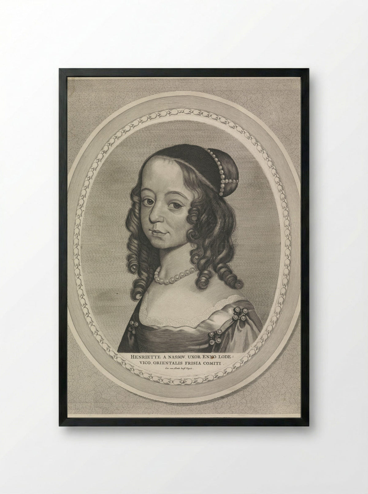 Portret van Henriëtte Catharina, prinses van Oranje - Jan Brouwer - Framed Print Black