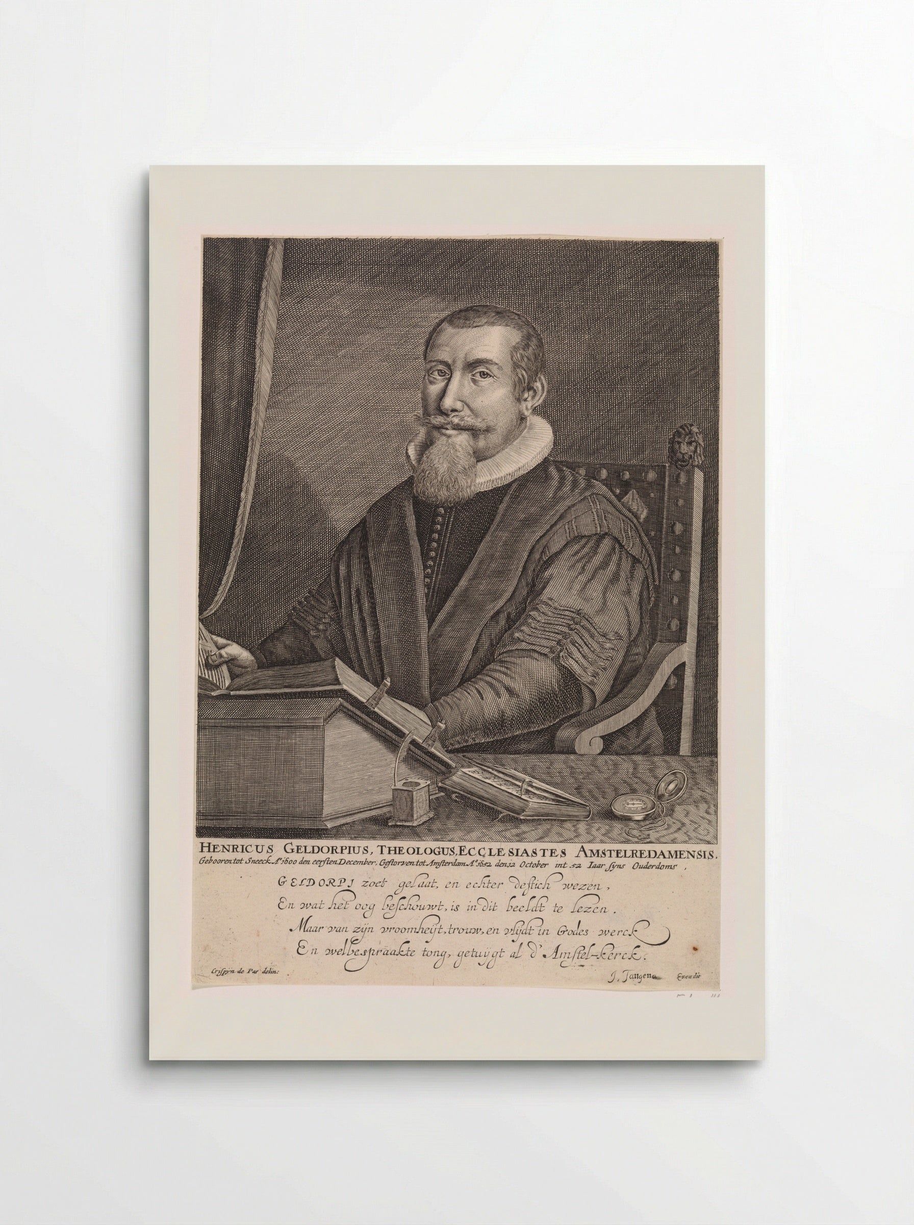 Portret van Henricus Geldorp - Crispijn van de Passe (II) - Poster