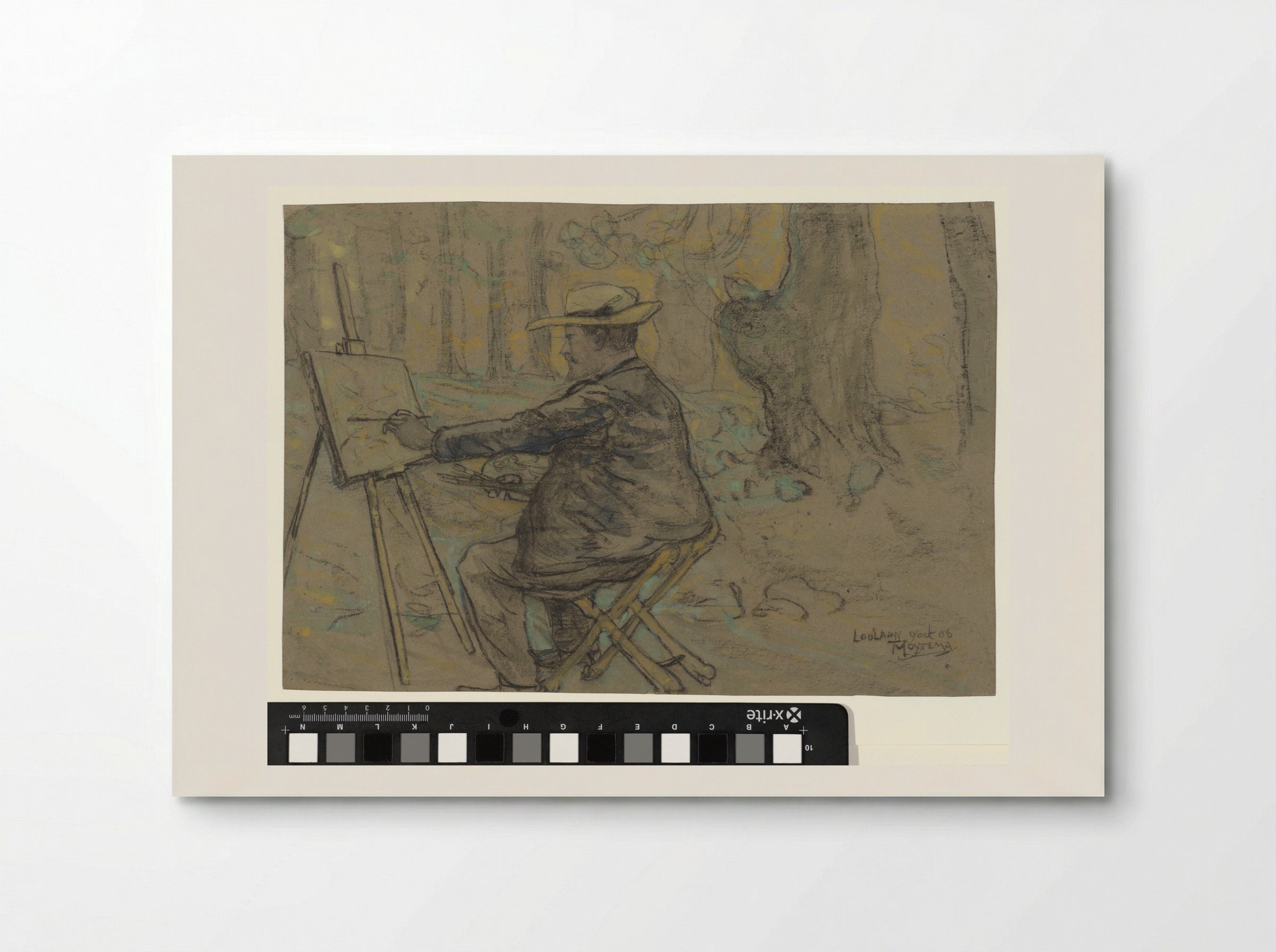 Portret van Henricus, schilderend in de Loolaan te Den Haag - Theodor van Hoytema - Poster