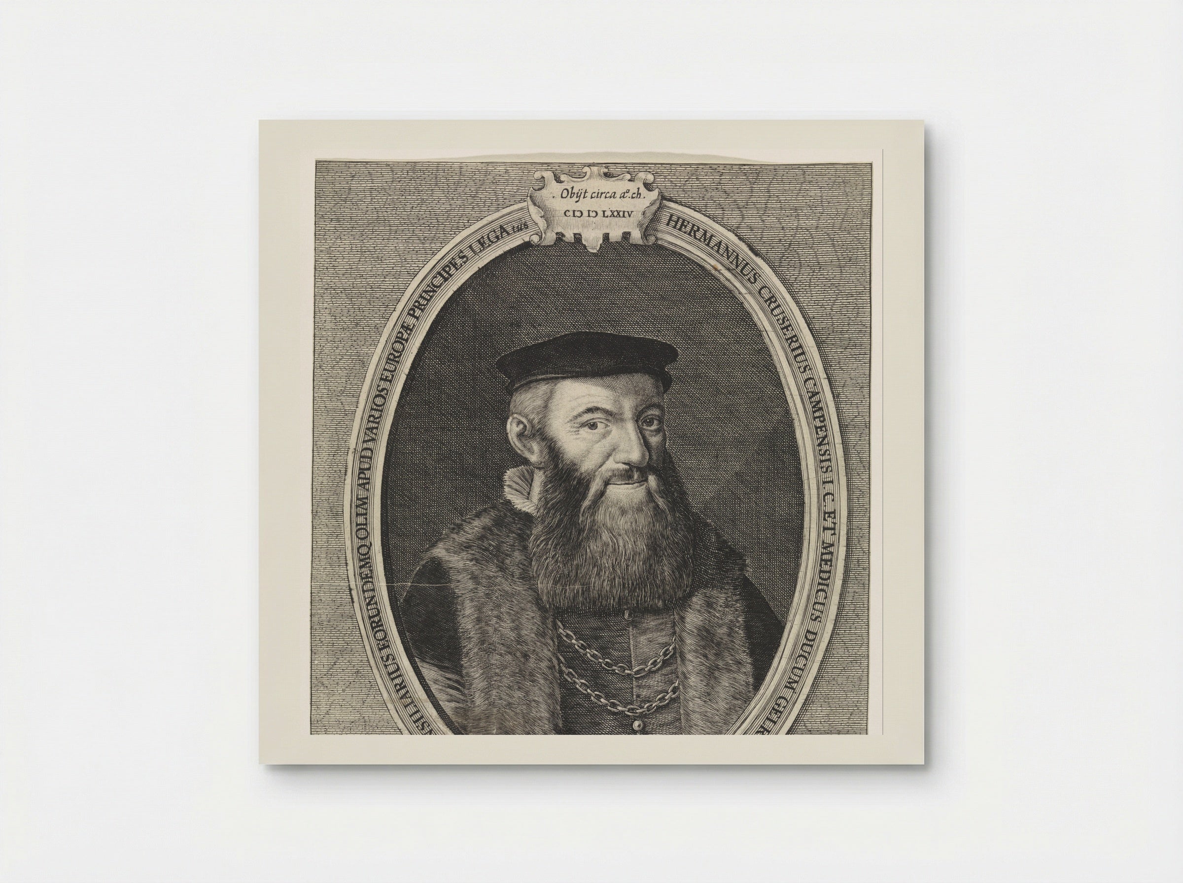 Portret van Herman Cruser - Crispijn van de Passe (II) - Poster