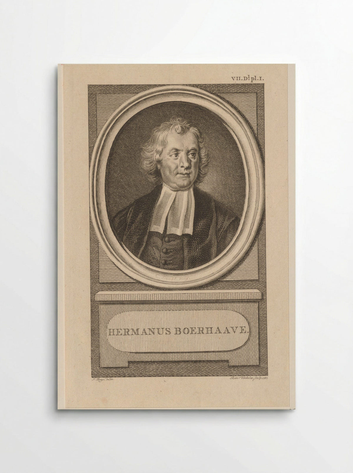 Portret van Hermanus Boerhaave - Reinier Vinkeles - Poster