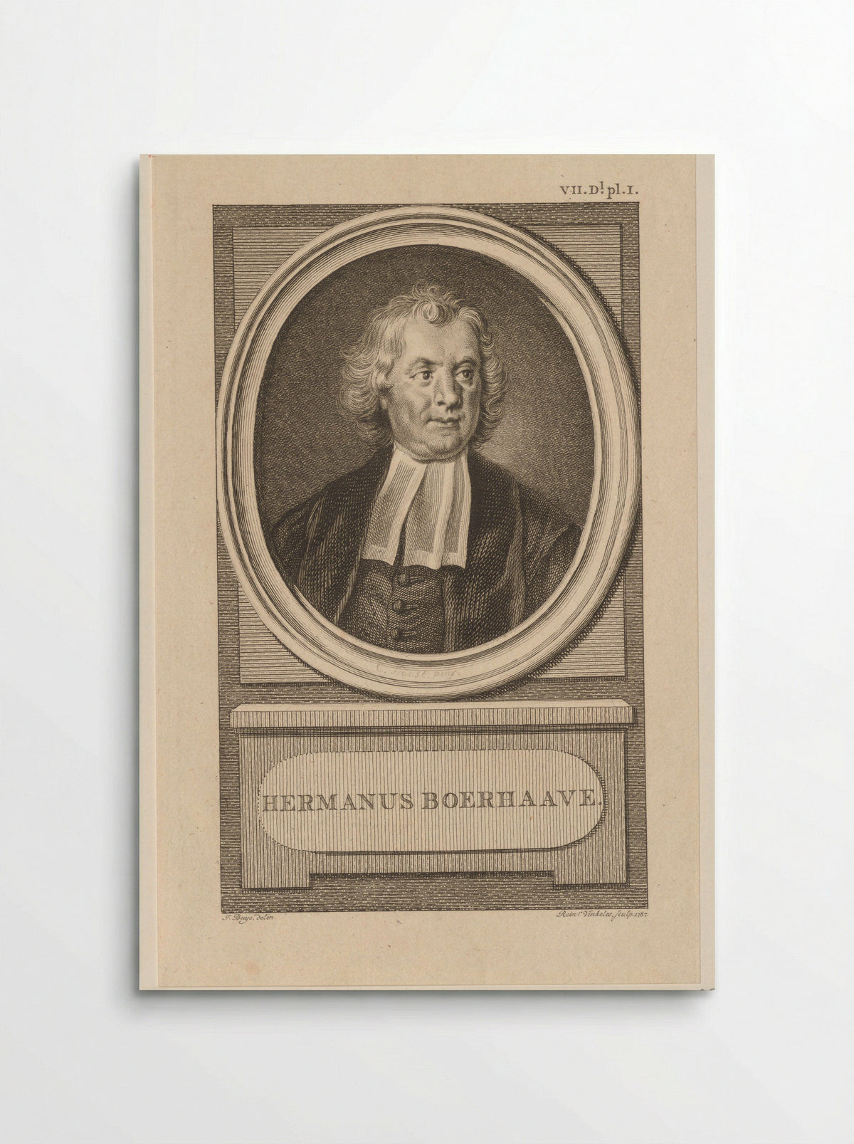 Portret van Hermanus Boerhaave - Reinier Vinkeles - Poster