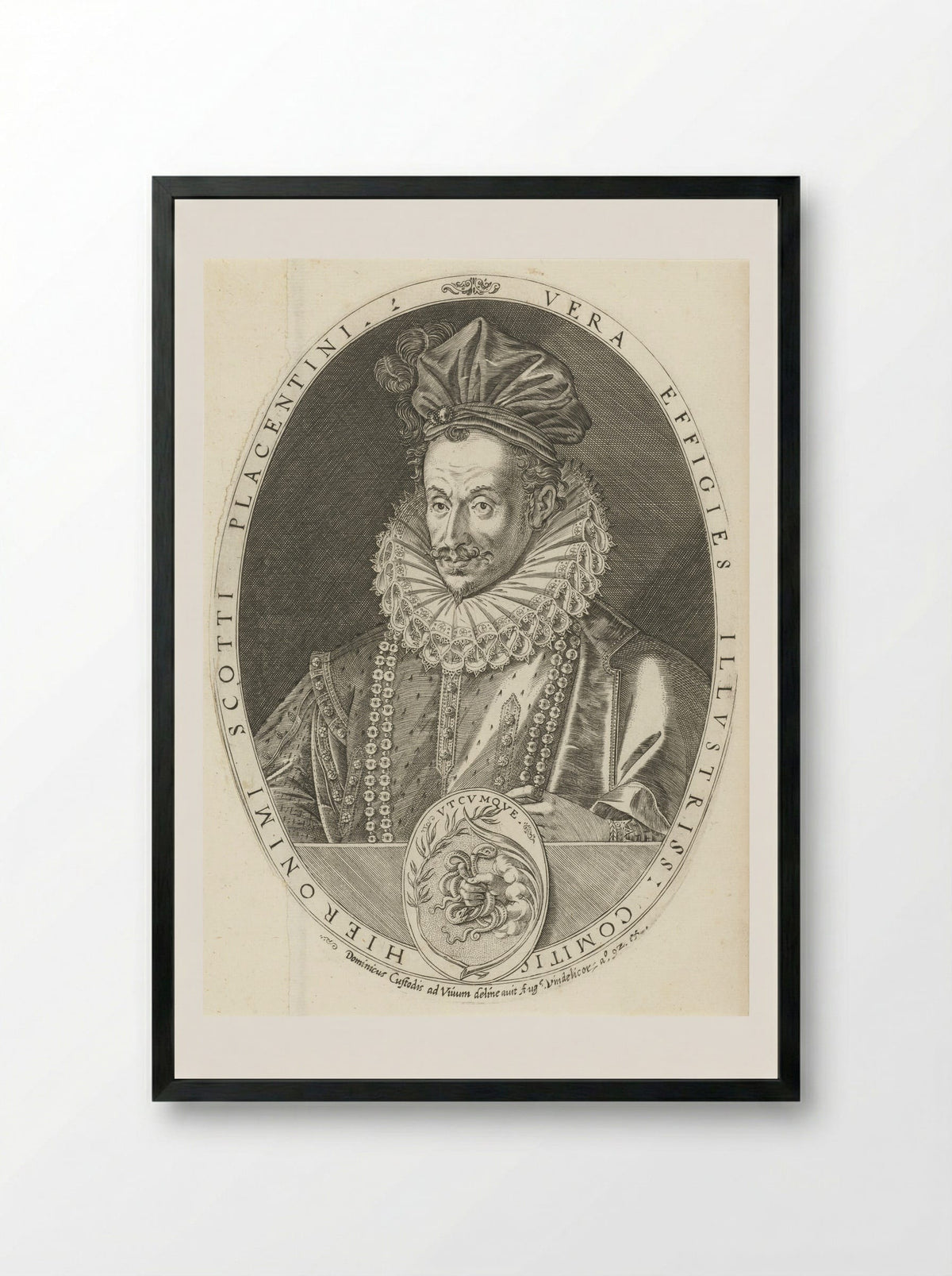 Portret van Hieronymus Scotius - Dominicus Custos - Framed Print Black