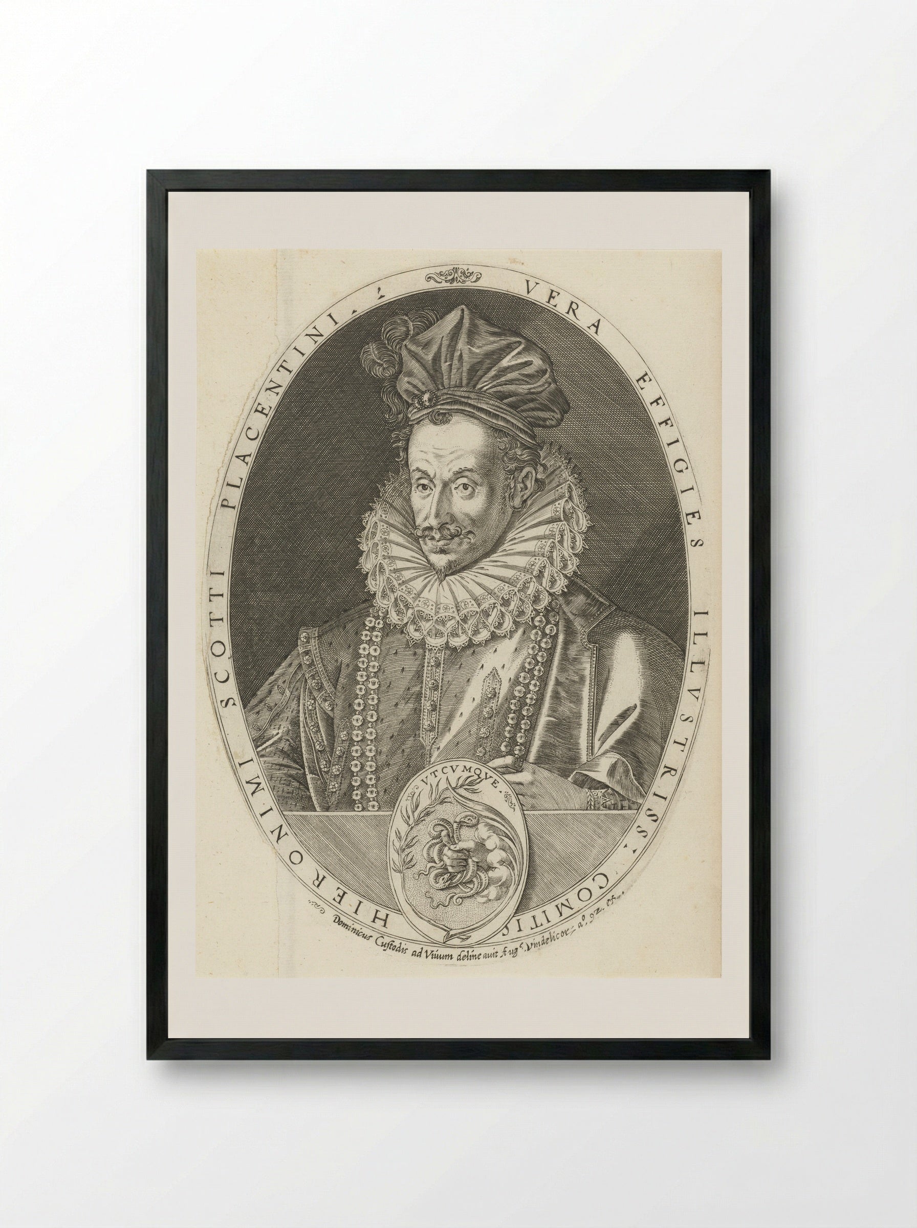 Portret van Hieronymus Scotius - Dominicus Custos - Framed Print Black