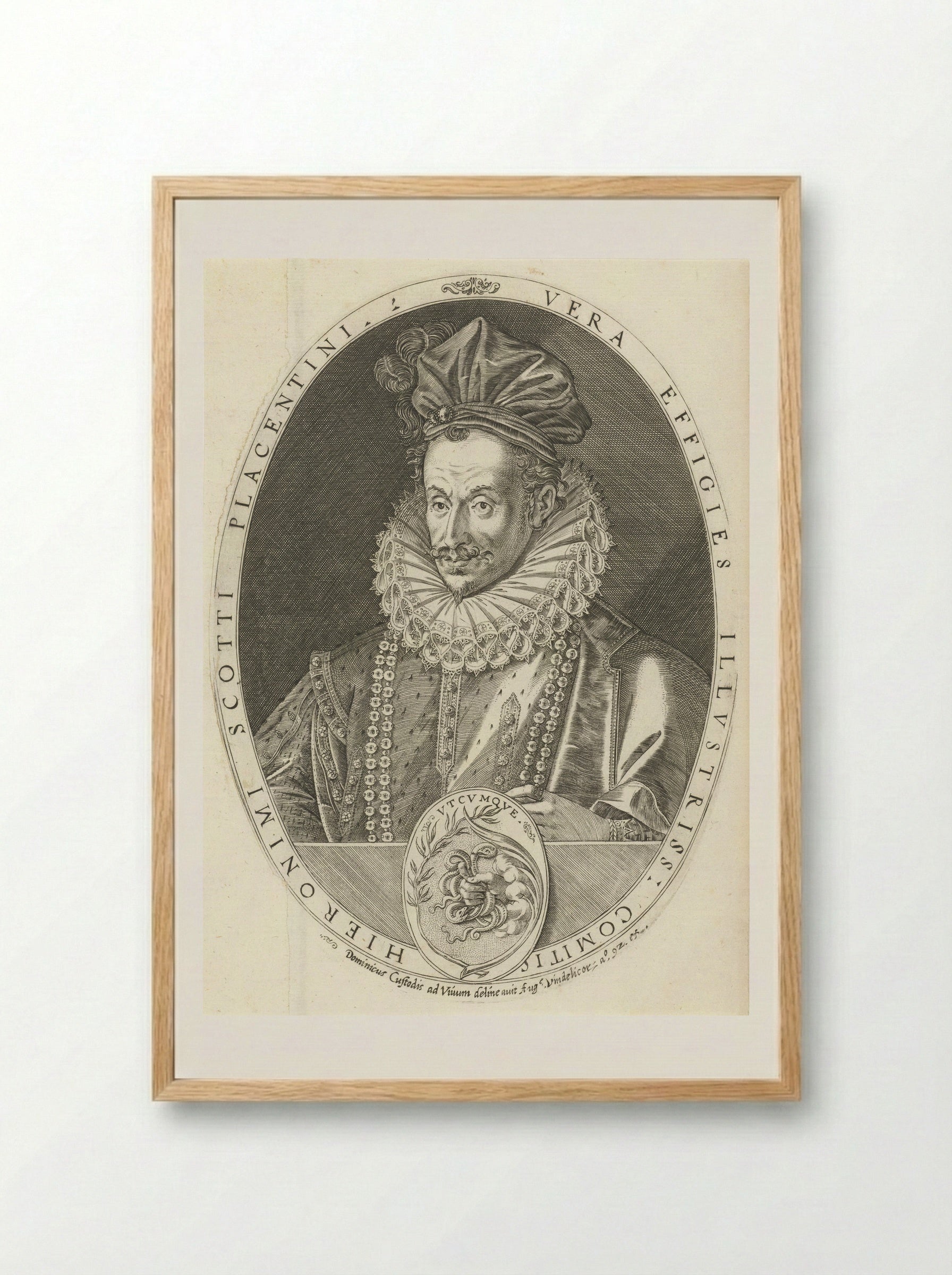 Portret van Hieronymus Scotius - Dominicus Custos - Framed Print Wood