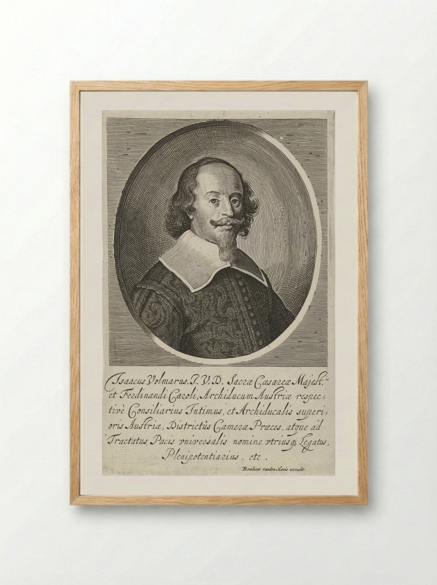 Portret van Isaak Volmar - Pieter Nolpe - Framed Print Wood