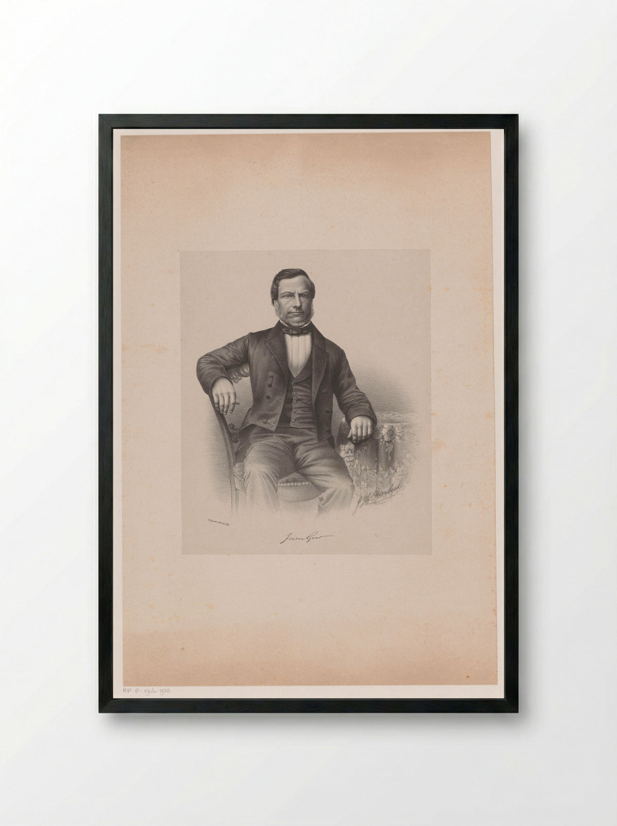 Portret van J.M. (Jacobus Marinus) van Gent - Elias Spanier - Framed Print Black