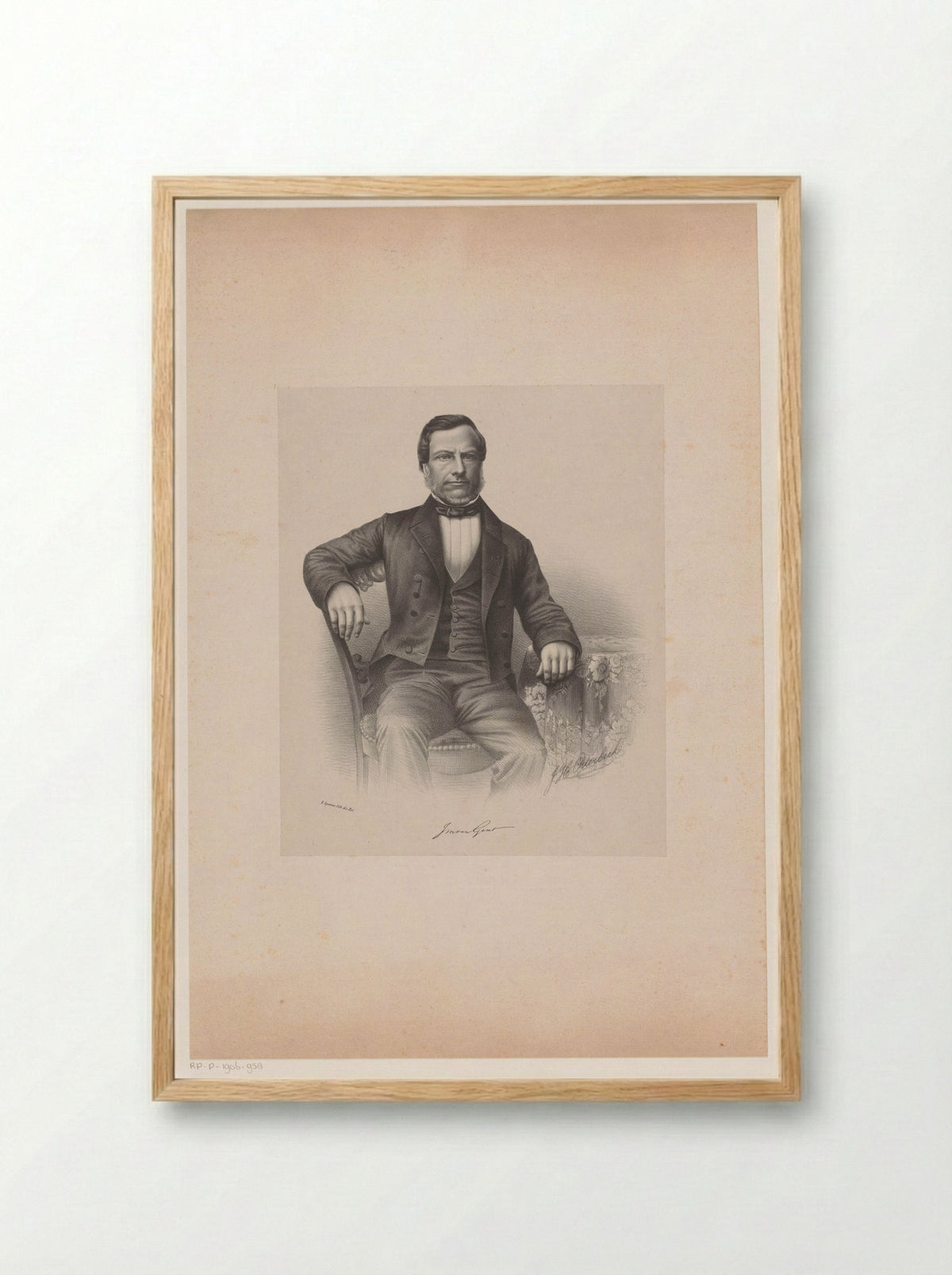Portret van J.M. (Jacobus Marinus) van Gent - Elias Spanier - Framed Print Wood