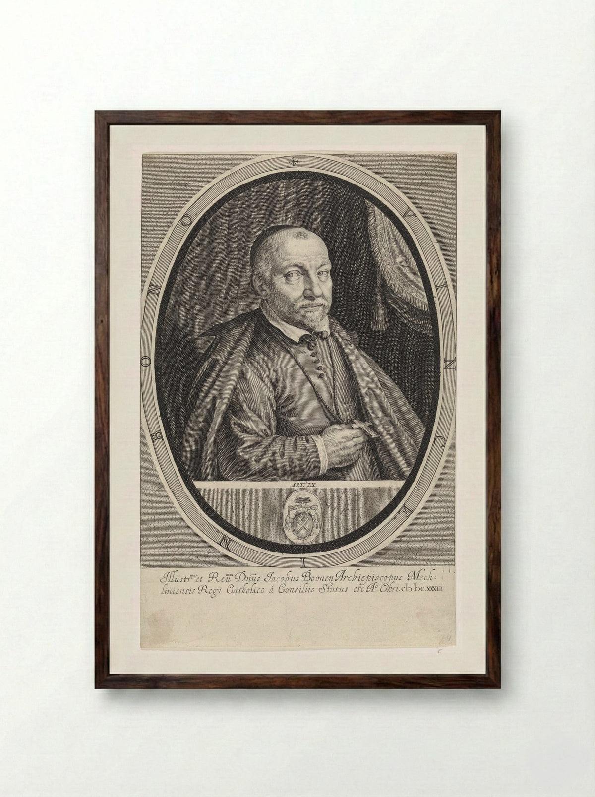 Portret van Jacob Boonen - Crispijn van de Passe (II) - Framed Print Dark Wood