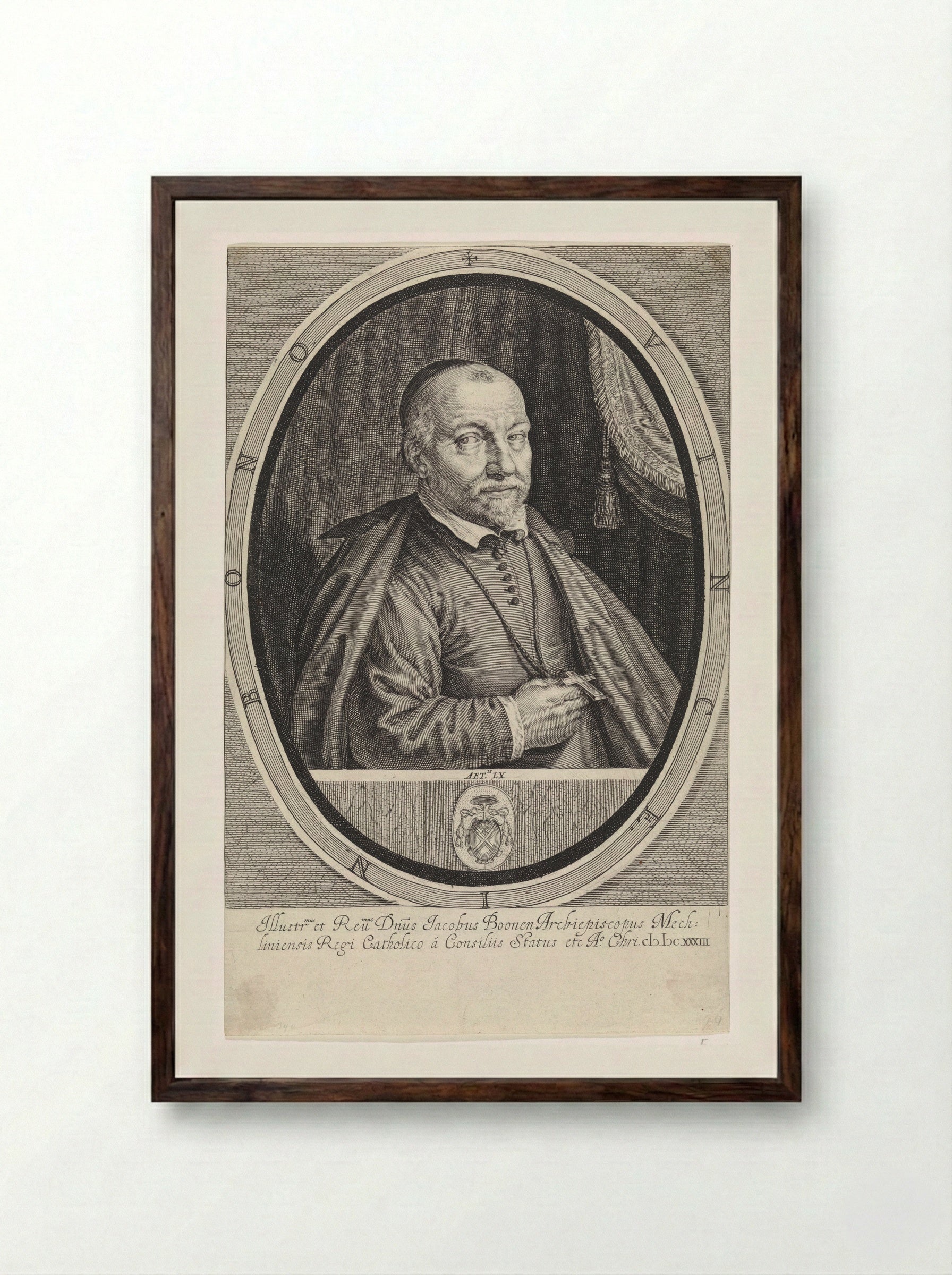 Portret van Jacob Boonen - Crispijn van de Passe (II) - Framed Print Dark Wood