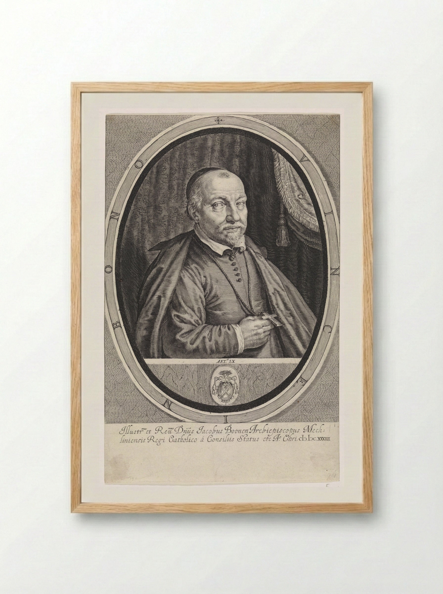 Portret van Jacob Boonen - Crispijn van de Passe (II) - Framed Print Wood