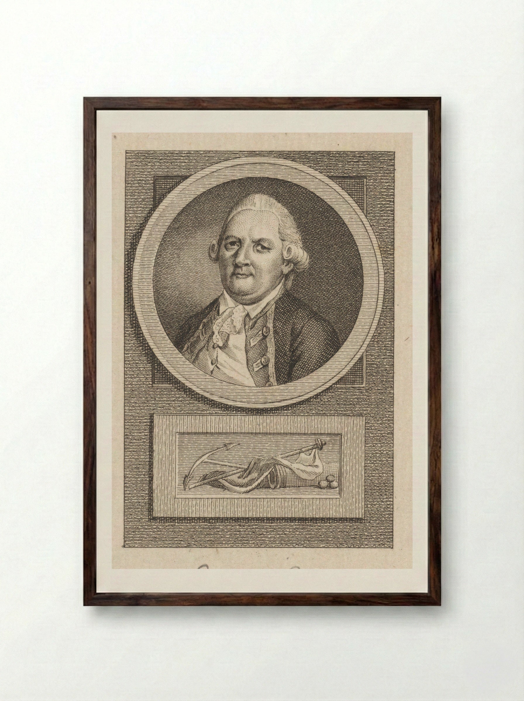 Portret van Jacob Pieter van Braam - Reinier Vinkeles (I) - Framed Print Dark Wood