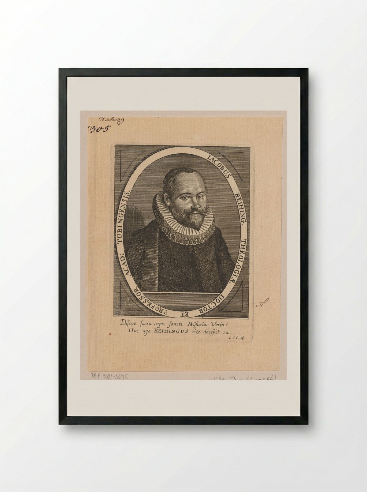 Portret van Jacob Reihing - Clemens Ammon - Framed Print Black