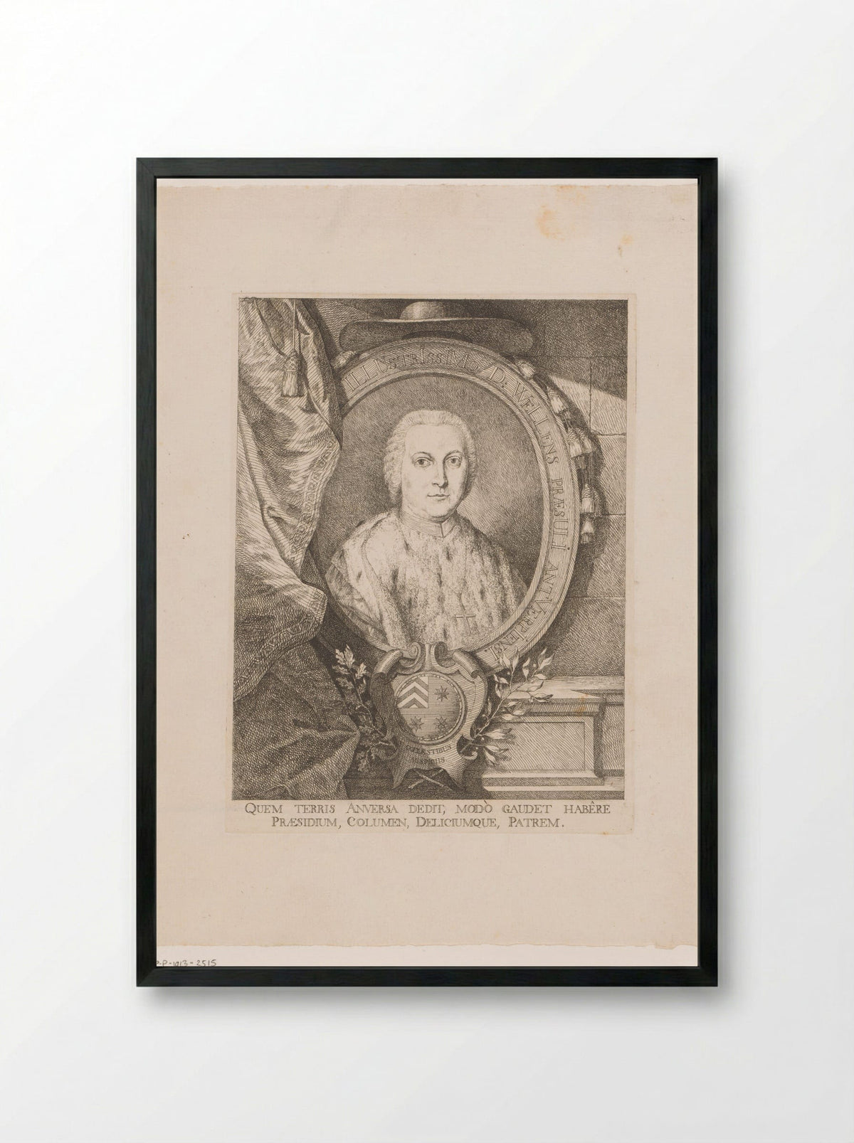 Portret van Jacob Thomas Jozef Wellens - Andreas Bernardus de Quertenmont - Framed Print Black