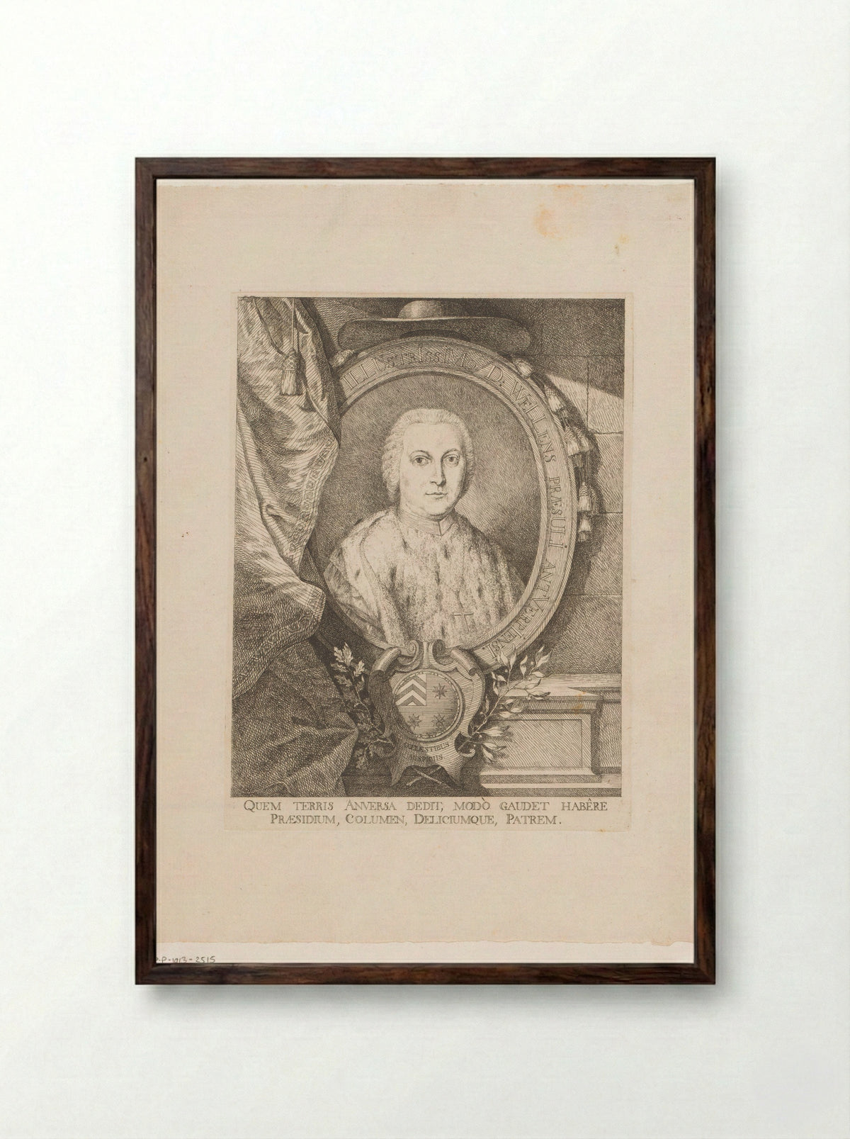 Portret van Jacob Thomas Jozef Wellens - Andreas Bernardus de Quertenmont - Framed Print Dark Wood