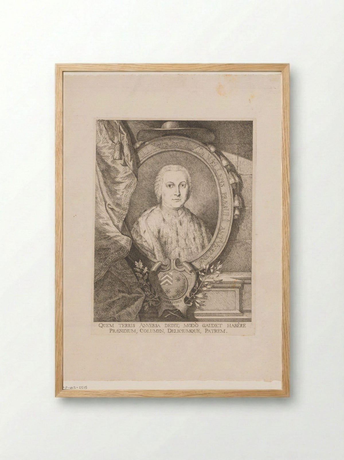 Portret van Jacob Thomas Jozef Wellens - Andreas Bernardus de Quertenmont - Framed Print Wood