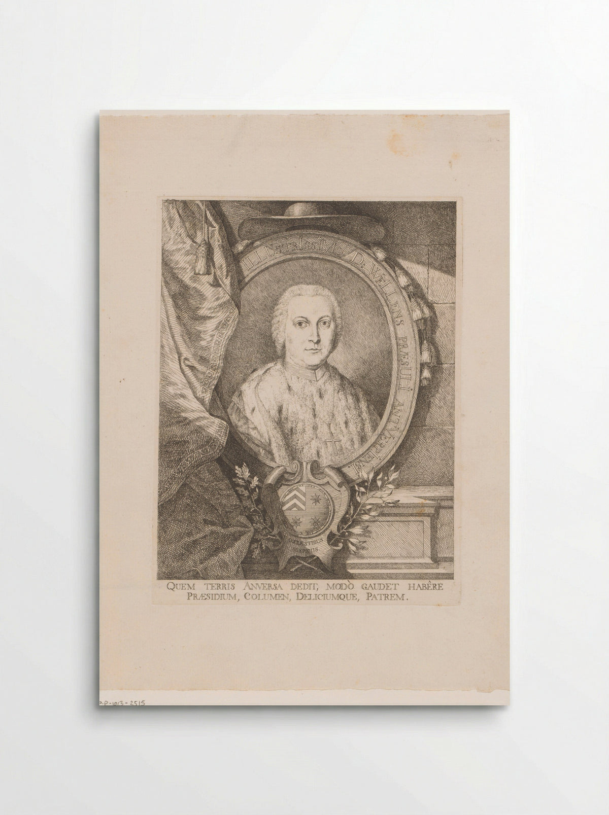 Portret van Jacob Thomas Jozef Wellens - Andreas Bernardus de Quertenmont - Poster