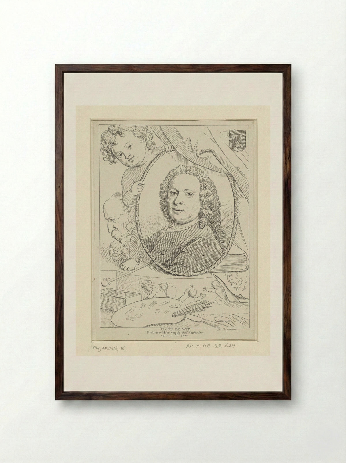 Portret van Jacob de Wit - Edouard Dujardin - Framed Print Dark Wood
